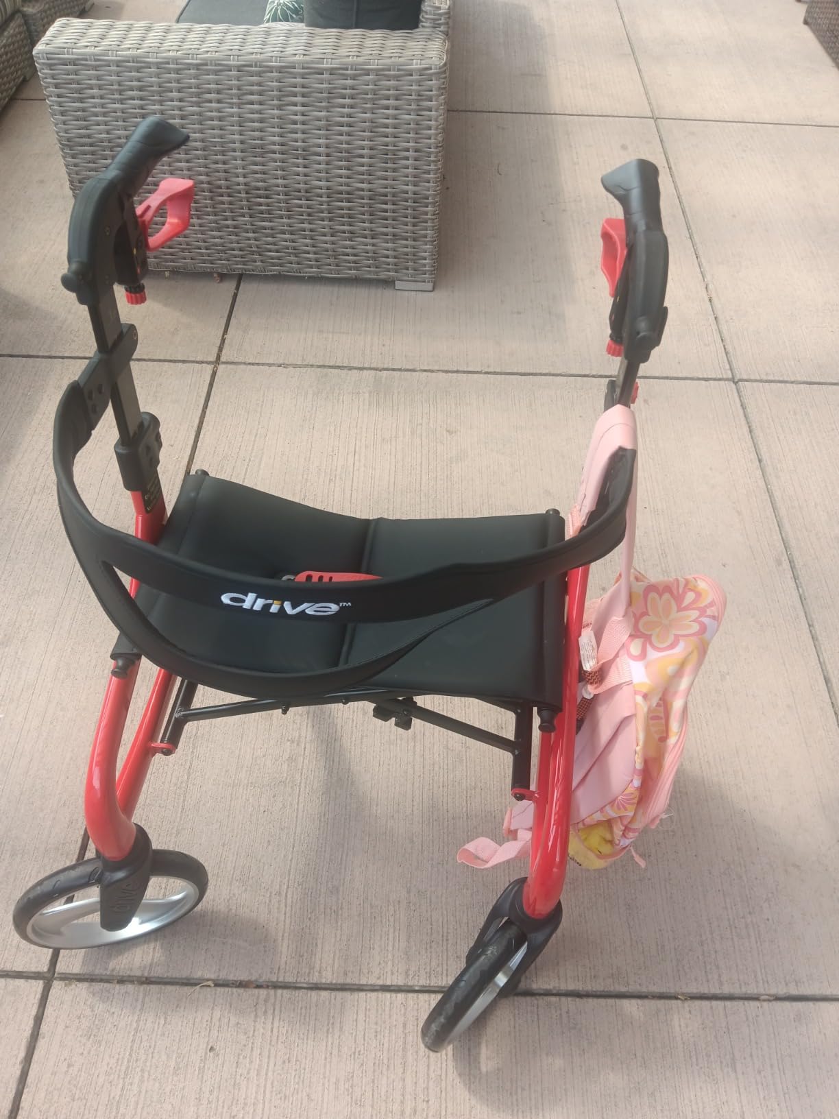 Drive Medical Nitro Sprint Rollator Walker with Seat, Standard Size, Red customer photo 1