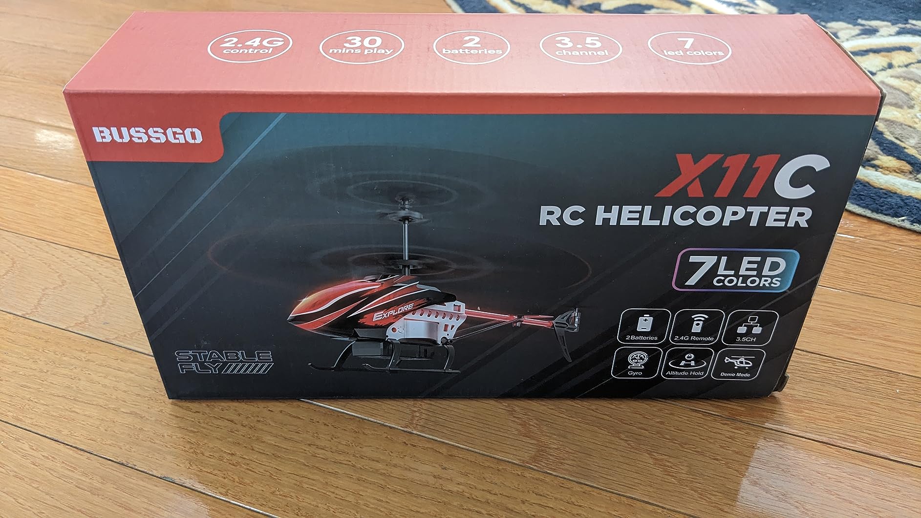 BUSSGO RC Helicopter, Remote Control Helicopter for Kids | with 30Mins Flight(2 Batteries), 7+1 LED Light Modes, Altitude Hold, RC Toys for Boys Girls customer photo 2
