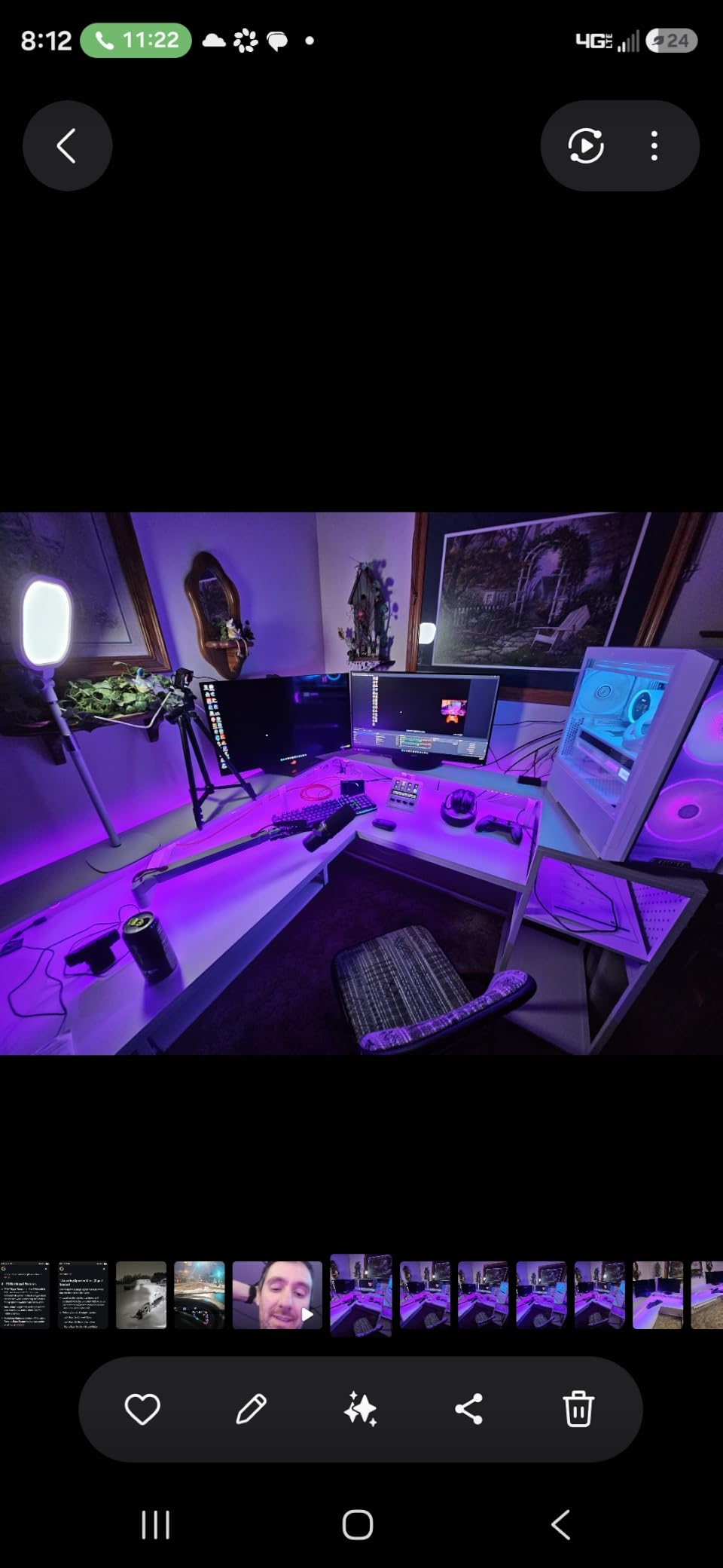SEDETA L Shaped Gaming Desk, Reversible Computer Desk, Gaming Desk with Power Outlets & LED Strip, Monitor Shelf, Keyboard Tray, Pegboard and Storage Shelves for Home Office, Black customer photo 1