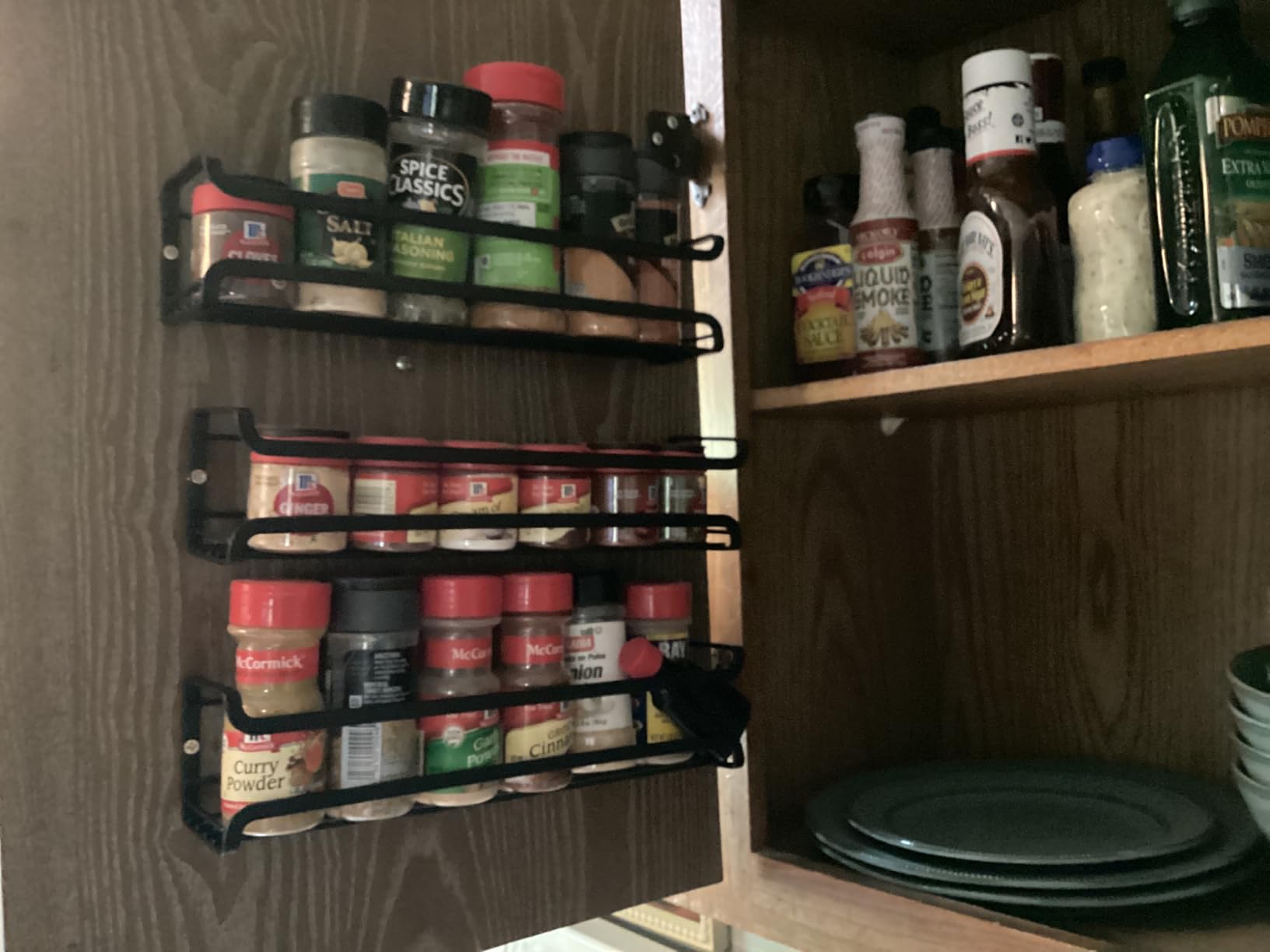 Bunoxea Spice Rack Wall Mounted 4 Pack, For Spice Jars & Seasonings,Black customer photo 2