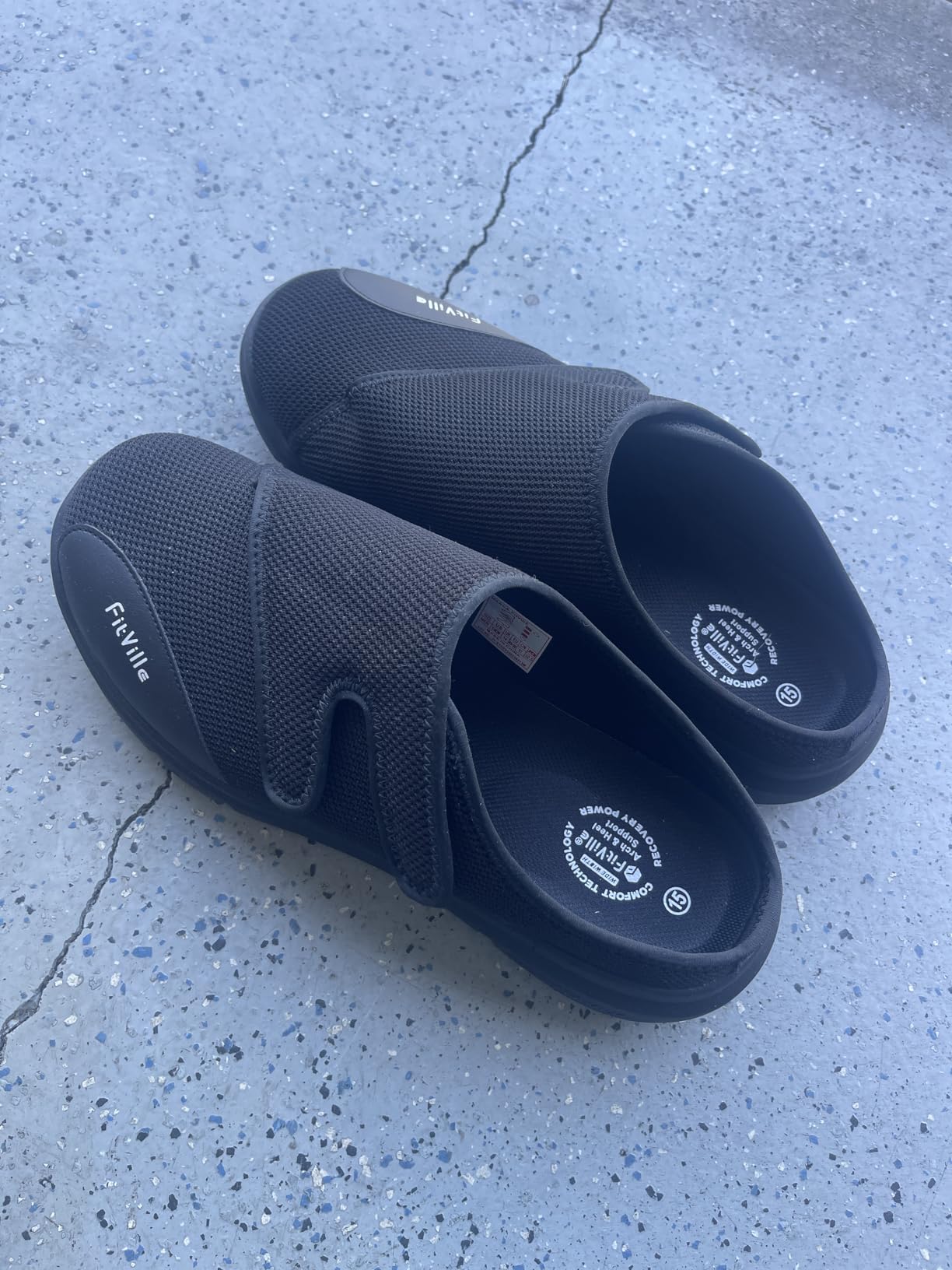 FitVille Orthopedic Slippers for Men with Arch Support, Extra Wide Slip-On Design for All-Day Comfort Ideal for Diabetes, Neuropathy, Swollen Feet & Lymphedema customer photo 1