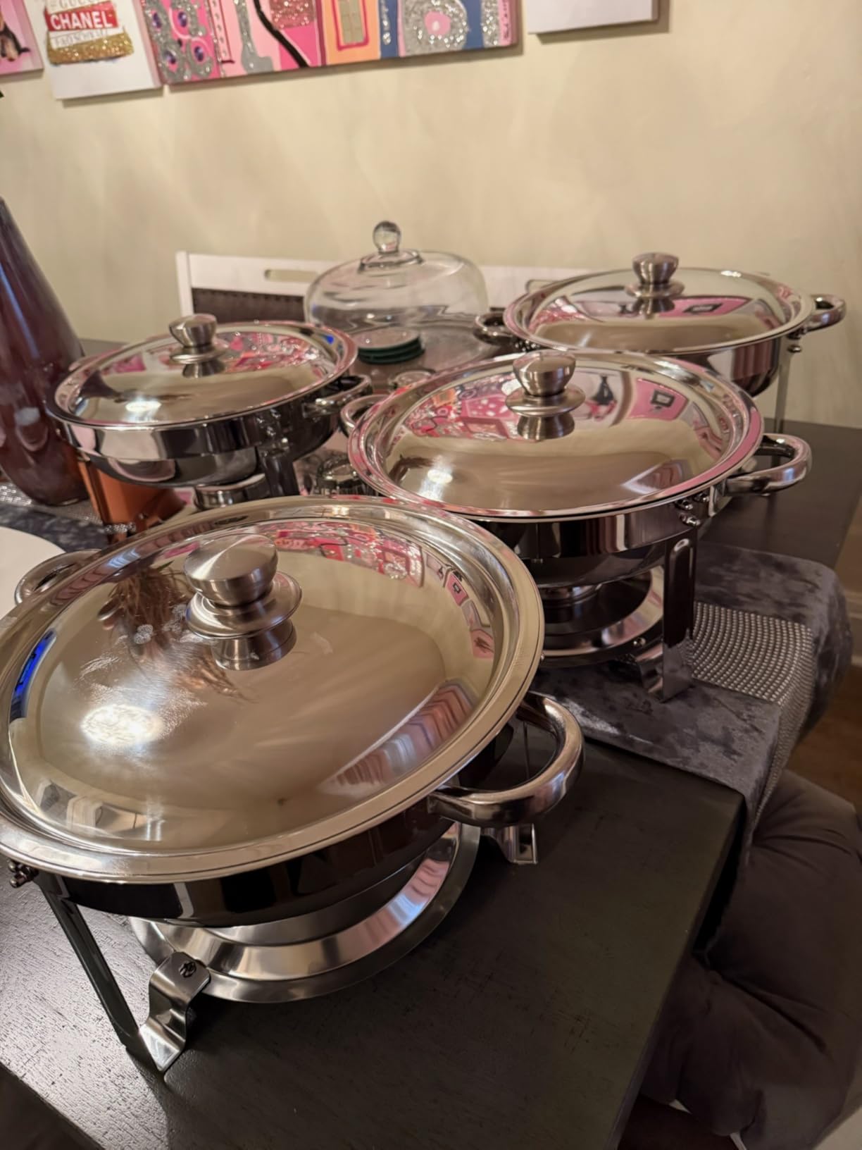 IMACONE Round Chafing Dish Buffet, 6 Pack, 5QT Chafing Dishes for Buffet customer photo 1