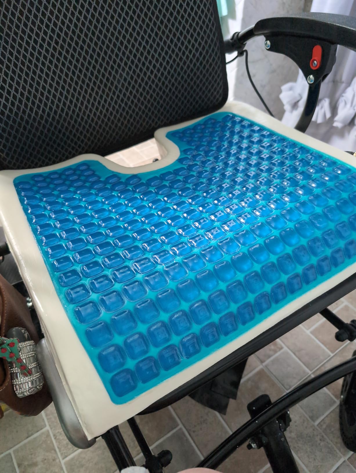 AUVON Gel Wheelchair Seat Cushion with Waterproof Cover, Ergonomic Chair Cushion with U-Cutout for Tailbone, Back Pain Relief, Memory Foam Cushion for Office, Anti-Slip, Buckle Strap customer photo 1