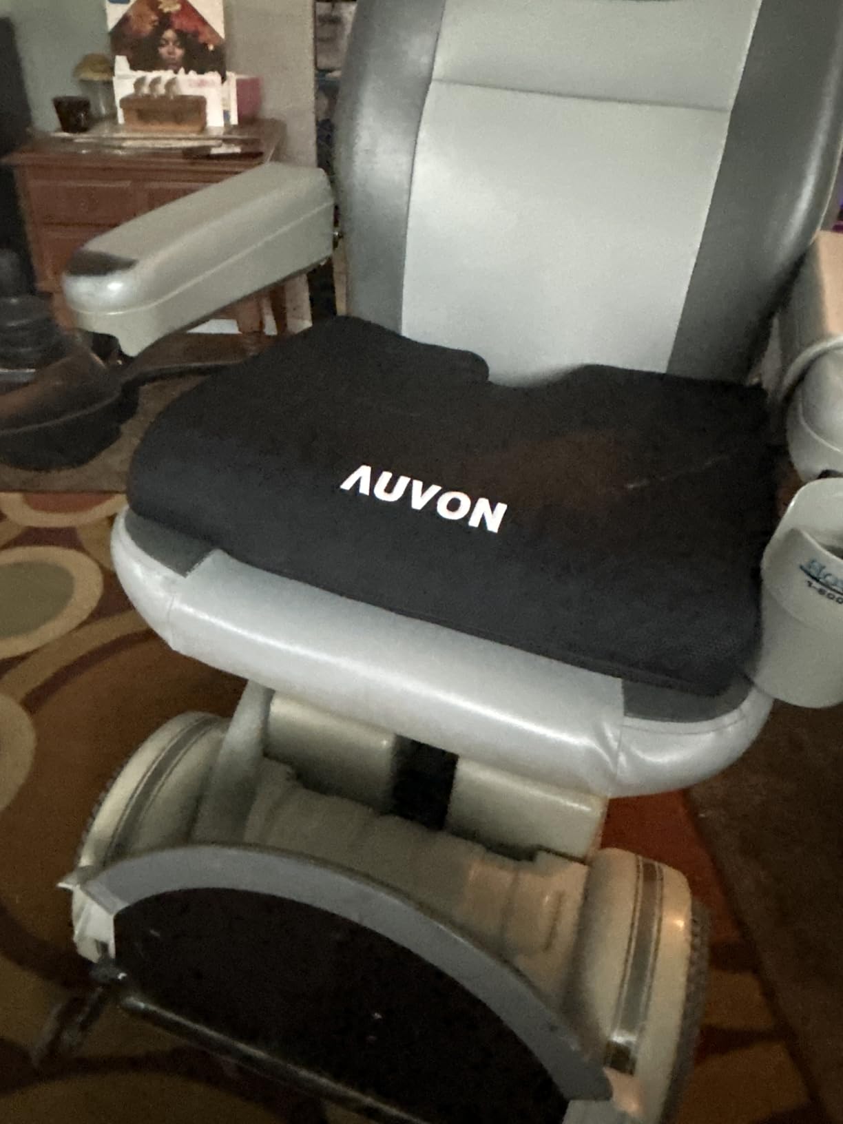 AUVON Gel Wheelchair Seat Cushion with Waterproof Cover, Ergonomic Chair Cushion with U-Cutout for Tailbone, Back Pain Relief, Memory Foam Cushion for Office, Anti-Slip, Buckle Strap customer photo 2