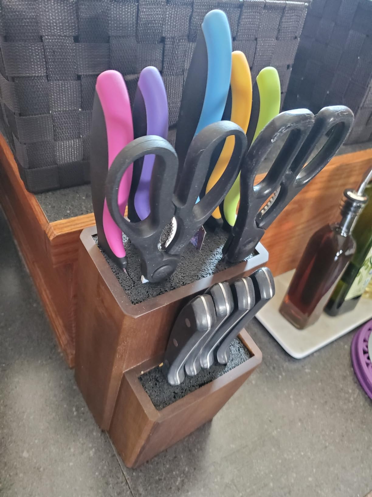 Universal Knife Block Without Knives, Acacia Wood Countertop Knife Holder customer photo 1