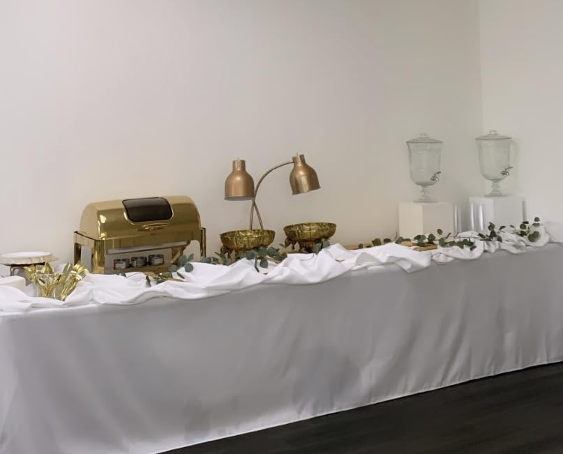 ROVSUN 9QT Chafing Dishes for Buffet, Roll Top Chafing Dish Buffet Set, Stainless Steel Buffet Warmer Chafers and Buffet Warmers Sets with Glass Window for Catering Events Parties Weddings, Gold customer photo 2