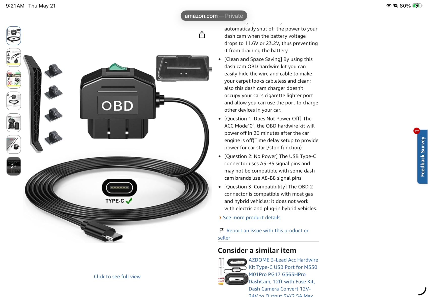 REDTIGER 4K STARVIS 2 Dashcam Front Rear, 5GHz WiFi 20MB/s, Free 128GB Card customer photo 2
