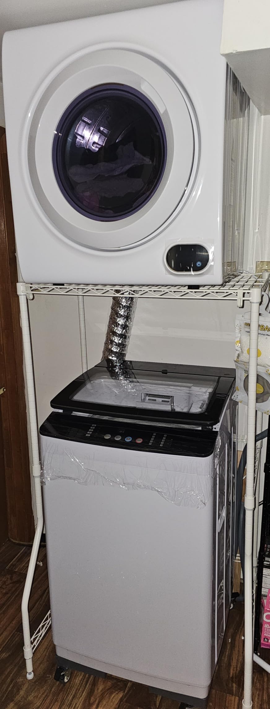 Euhomy Portable Clothes Dryer for Laundry, 1.5 Cu. Ft. Small Portable Dryers for Clothes, 120V Electric Dryer with Stainless Steel Drum, 850W Dryer Machine for Apartments, White customer photo 2