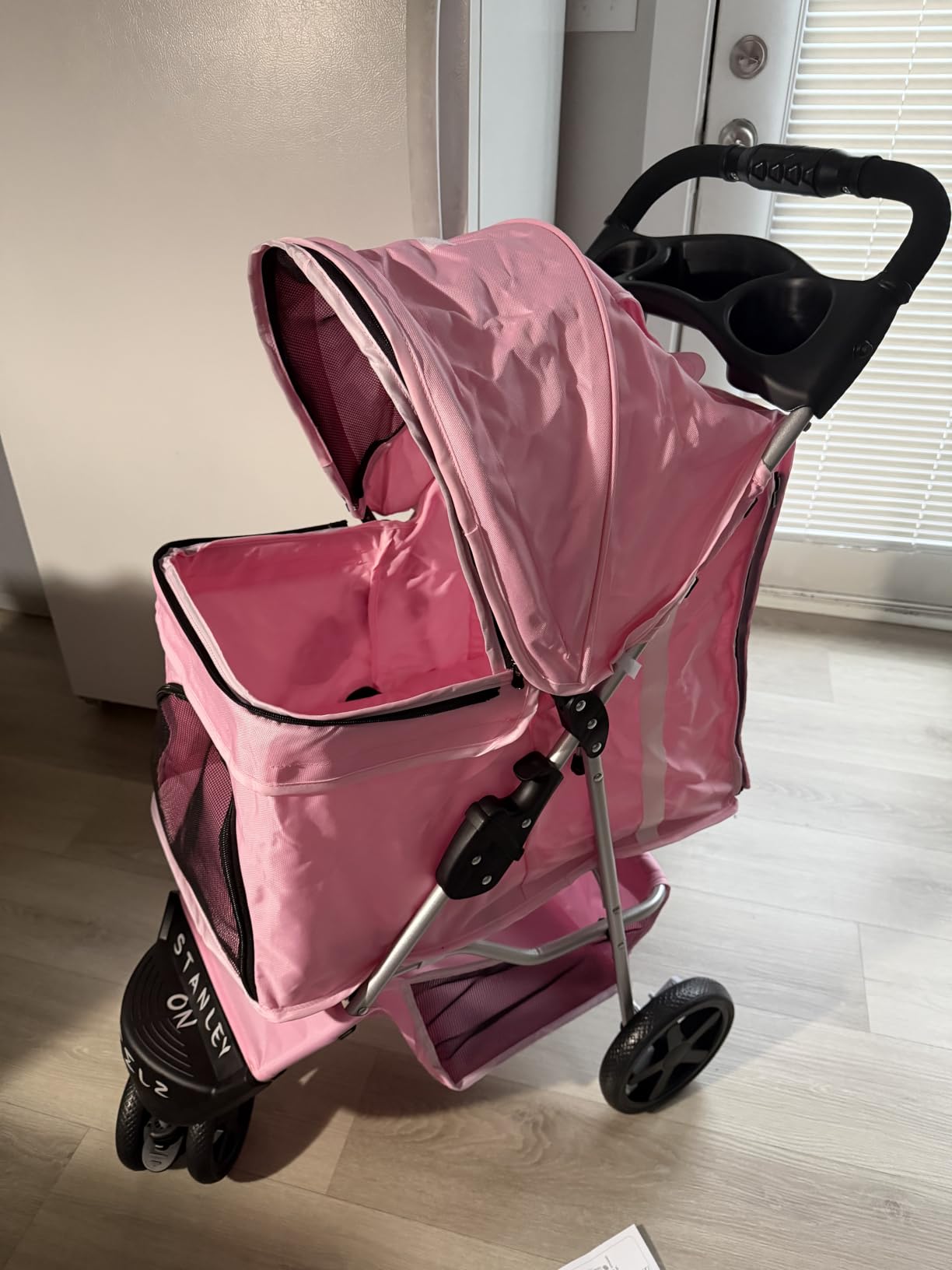 MoNiBloom Pet Stroller for Small/Medium Dogs and Cats up to 33 lbs, Black customer photo 2