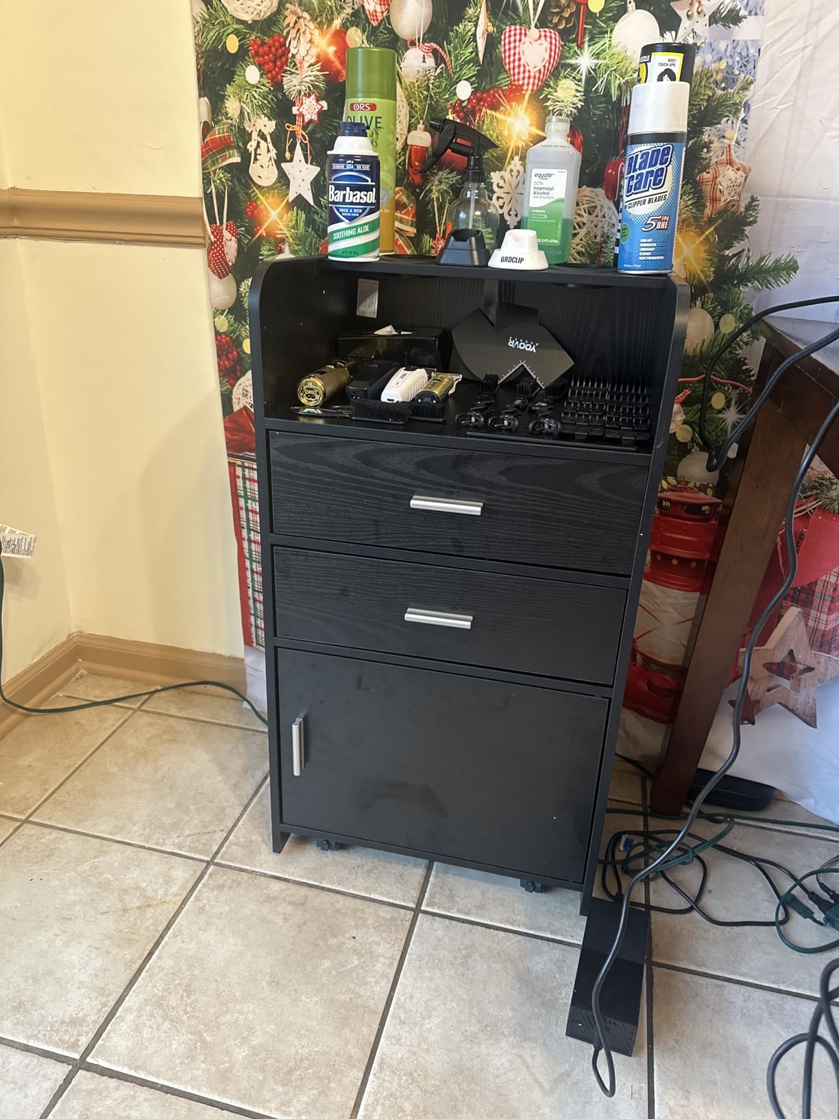 4ever2buy Salon Station for Hair Stylist, Salon Station Cart with Wheels customer photo 2