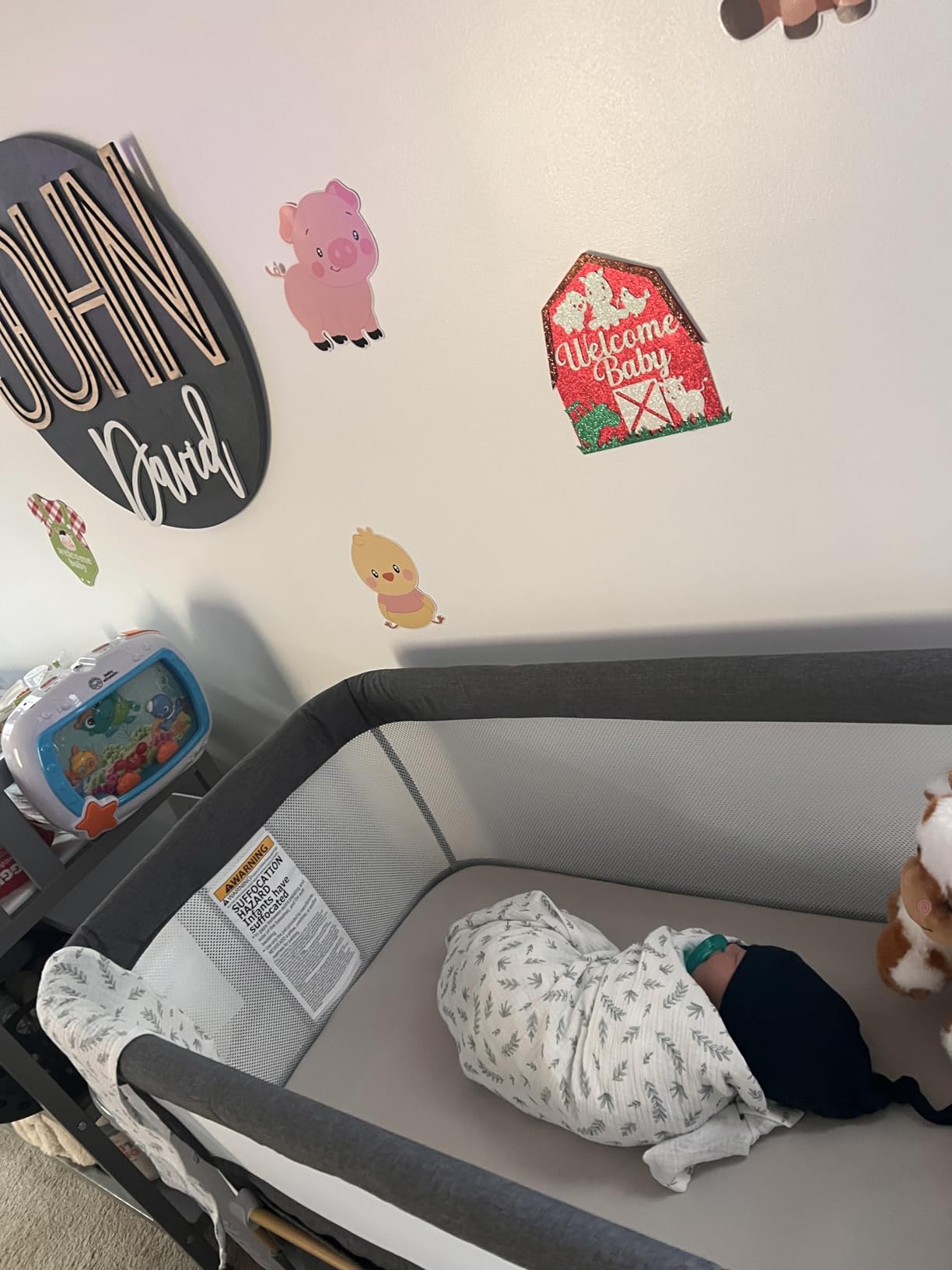 Jimglo 3-in-1 Baby Bassinet, Bedside Sleeper & Rocking Bassinet, Full Mesh customer photo 2