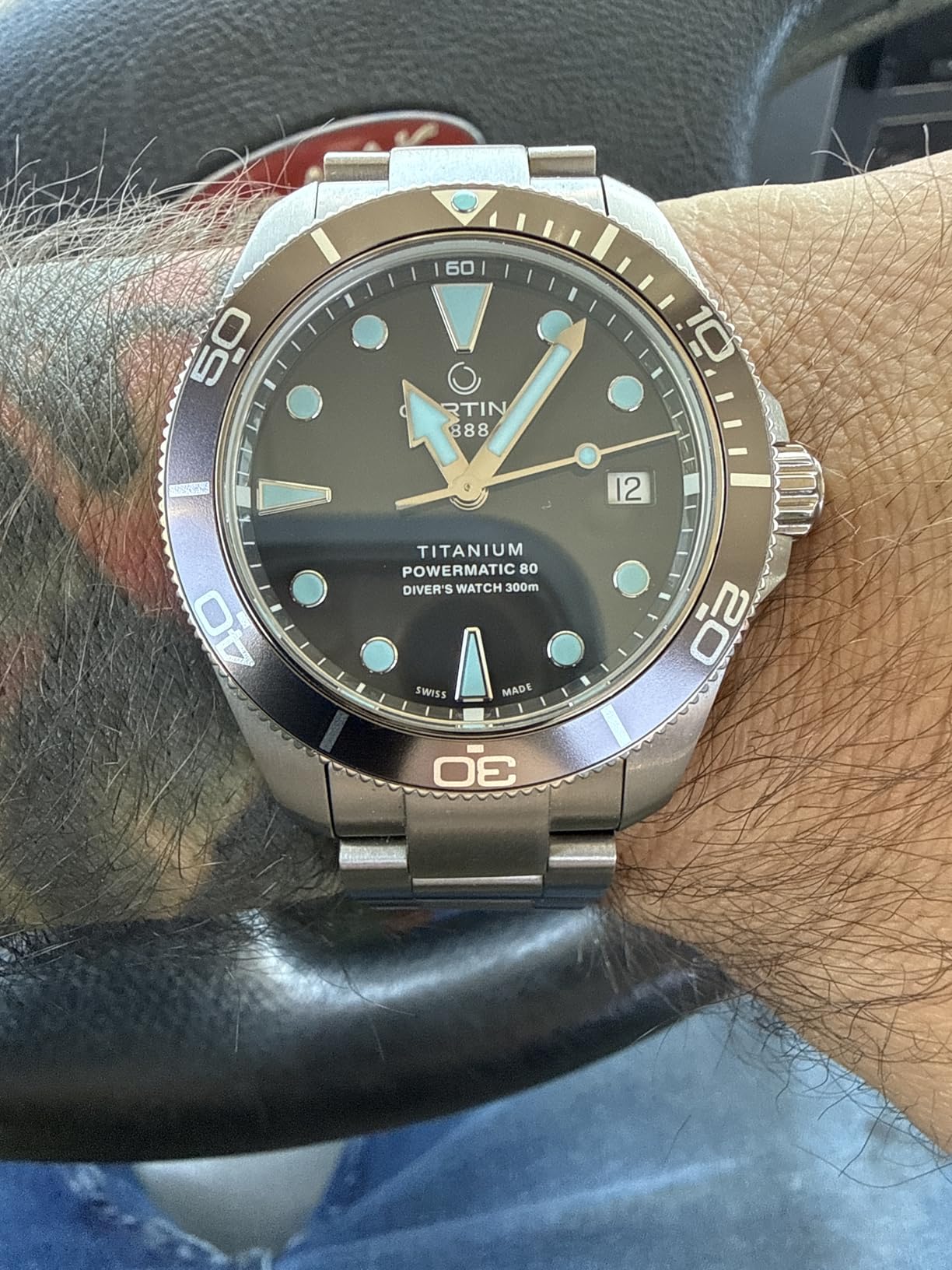Certina, Mens, DS Action Diver 38mm Powermatic 80, Titanium, Swiss Automatic, Watch, Anthracite, Titanium, 19, (C0328074408100) customer photo 2