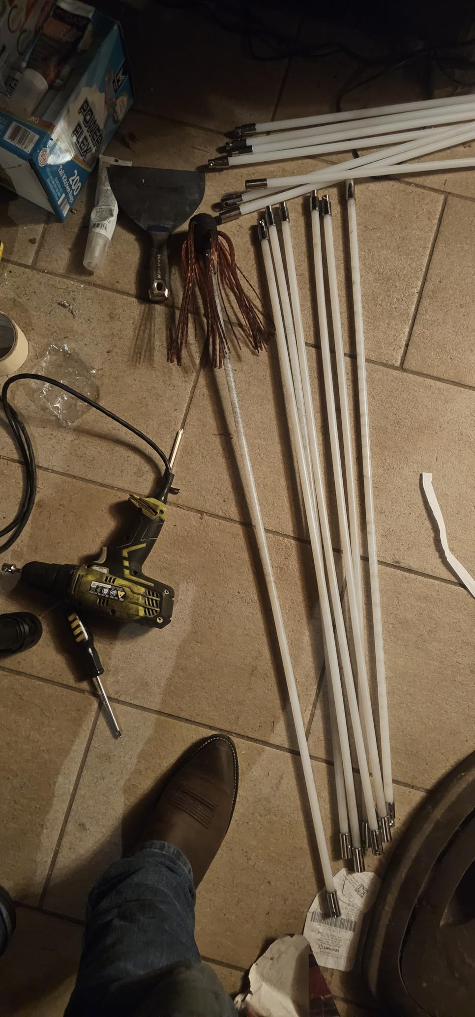 Chimney Sweep Kit - 33 Feet, Chimney Cleaning Tool with 10 Nylon Flexible Rods, Brush & Drill-Driven Rotary System customer photo 1