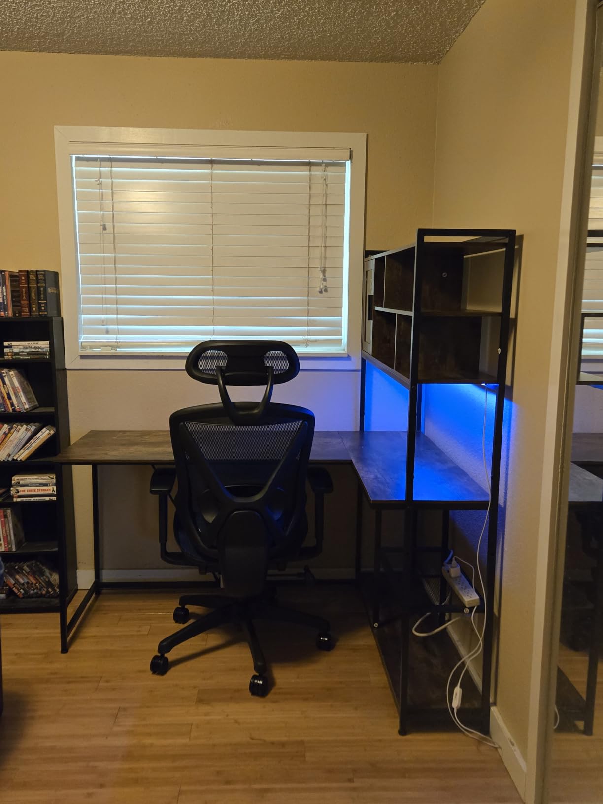 SEDETA L Shaped Computer Desk with Storage Shelves, Bookshelf, Rustic Brown customer photo 1