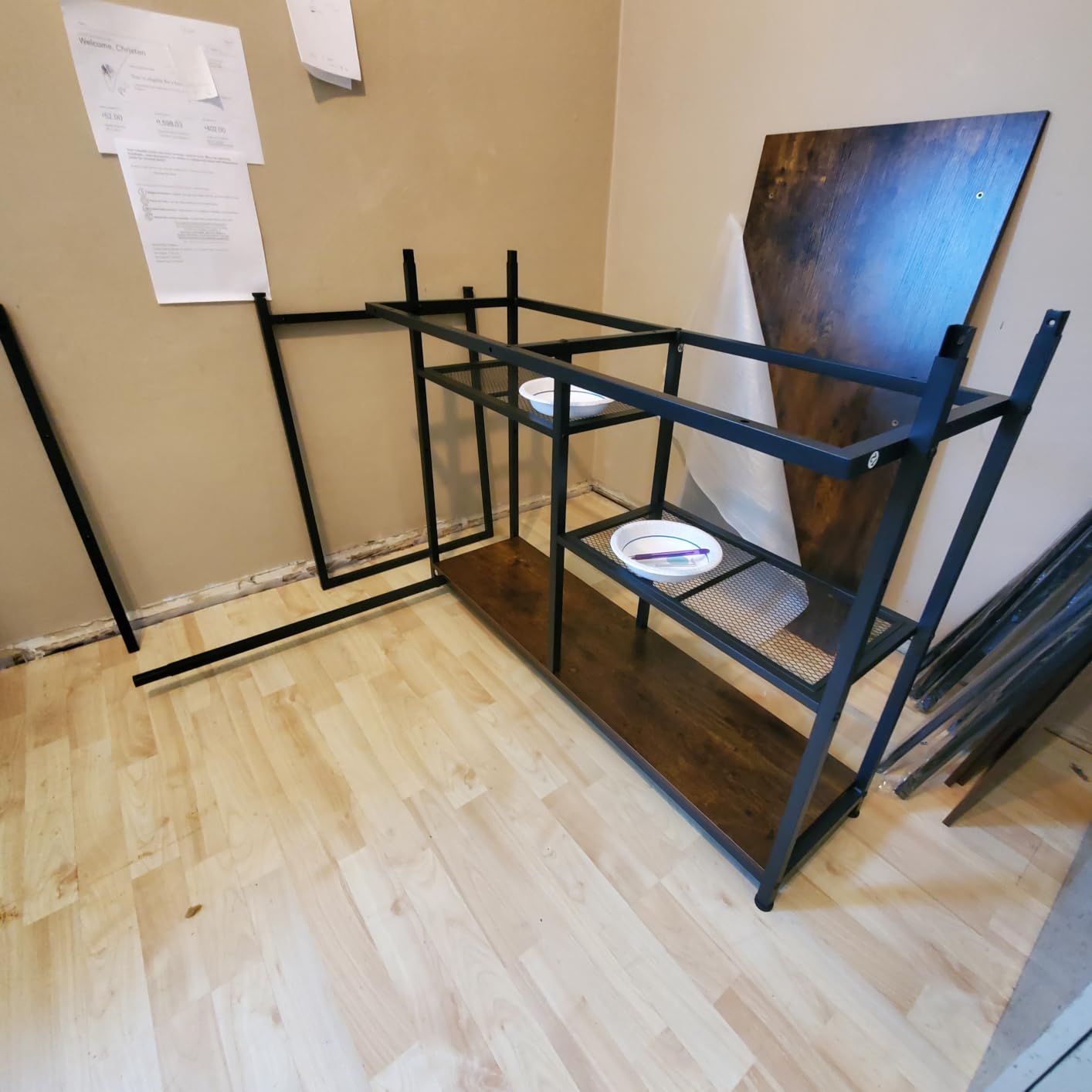 SEDETA L Shaped Computer Desk with Storage Shelves, Bookshelf, Rustic Brown customer photo 2