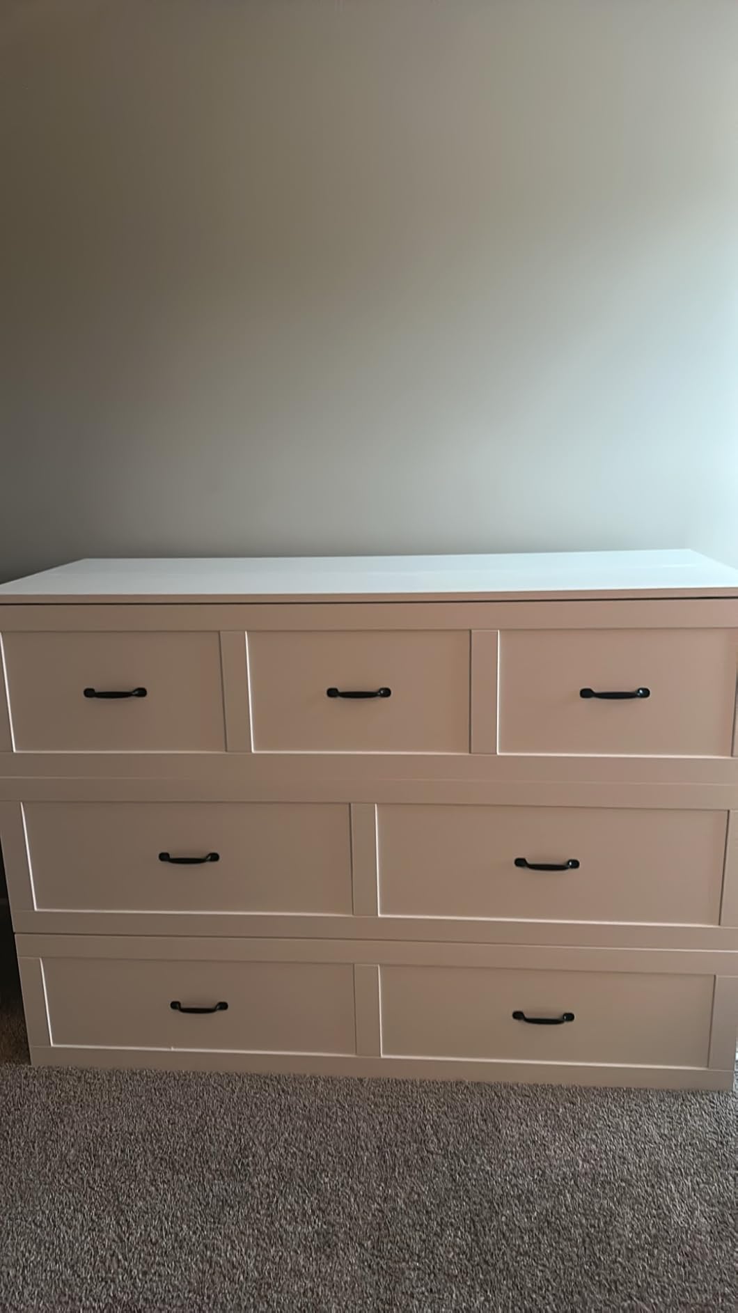 ECACAD Multi-Functional Murphy Cabinet Bed, Full Size Bed Frame Murphy Chest with Built-in Power Strip & 3 Drawers, Full Foldable Platform BedFrame, White customer photo 1