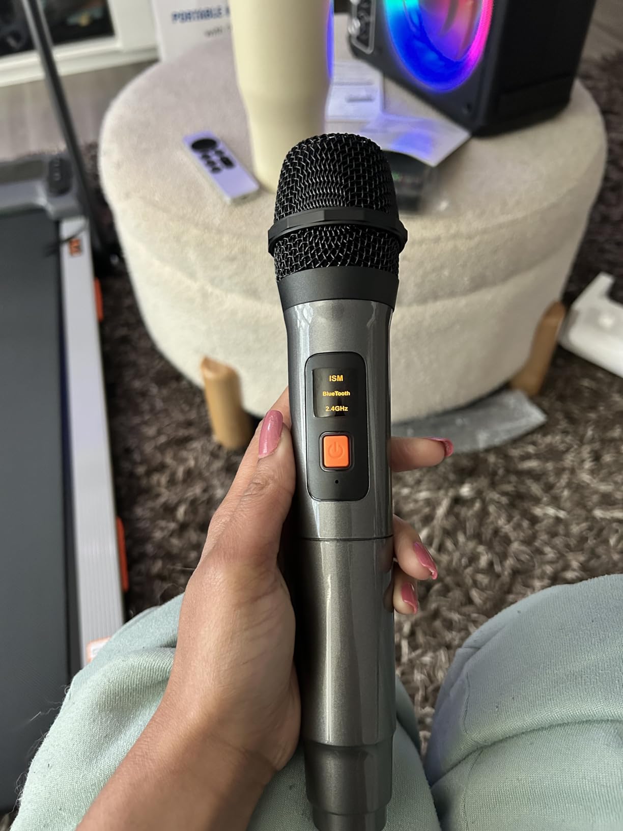 VOSOCO Karaoke Machine, Bluetooth Speaker with 2 Wireless Mics for Adults customer photo 2