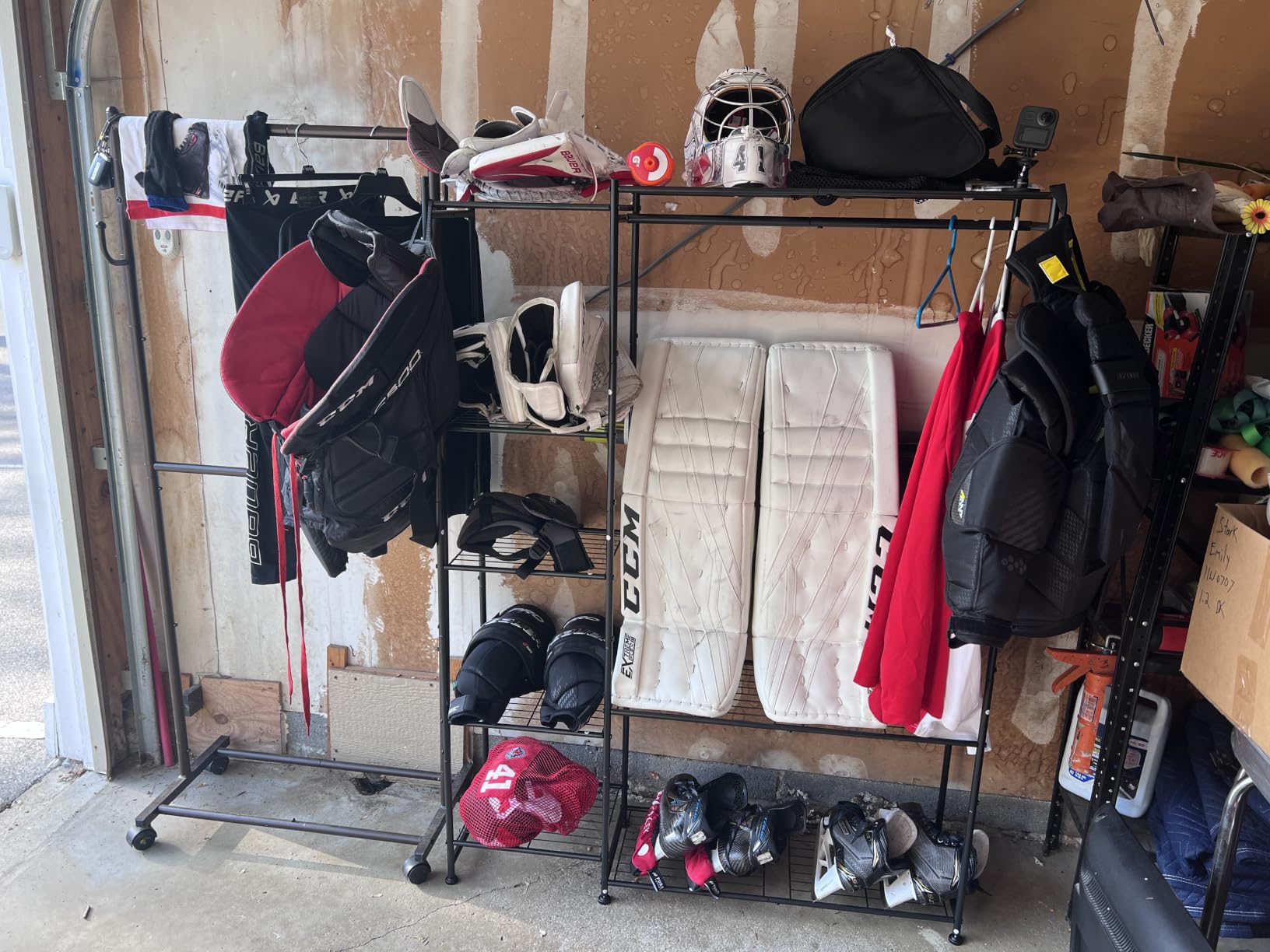 HOMIDEC Wardrobe Closet,Portable Clothes Rack with 4 Tiers Shelves customer photo 1