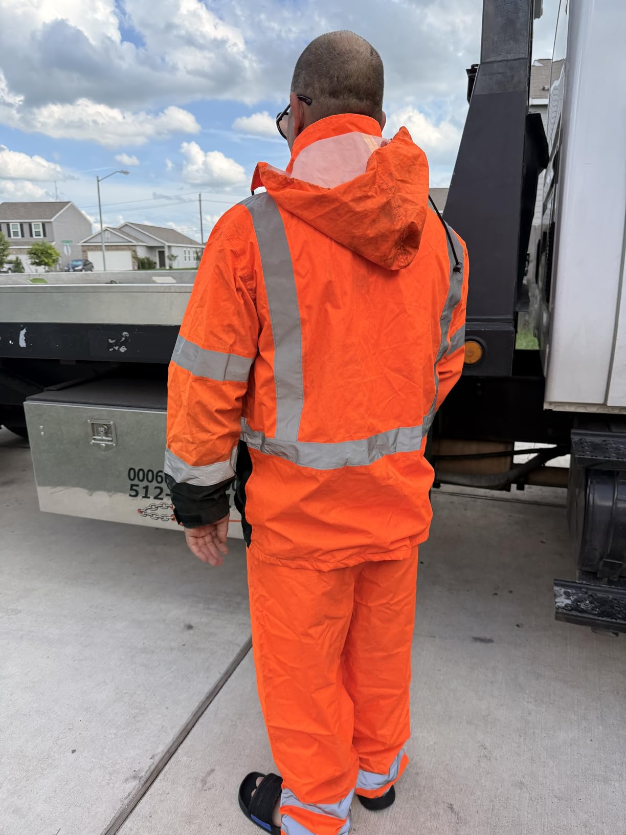 sesafety Hi Vis Rain Jacket, Rain Suits for Men Waterproof withBlack Bottom customer photo 2