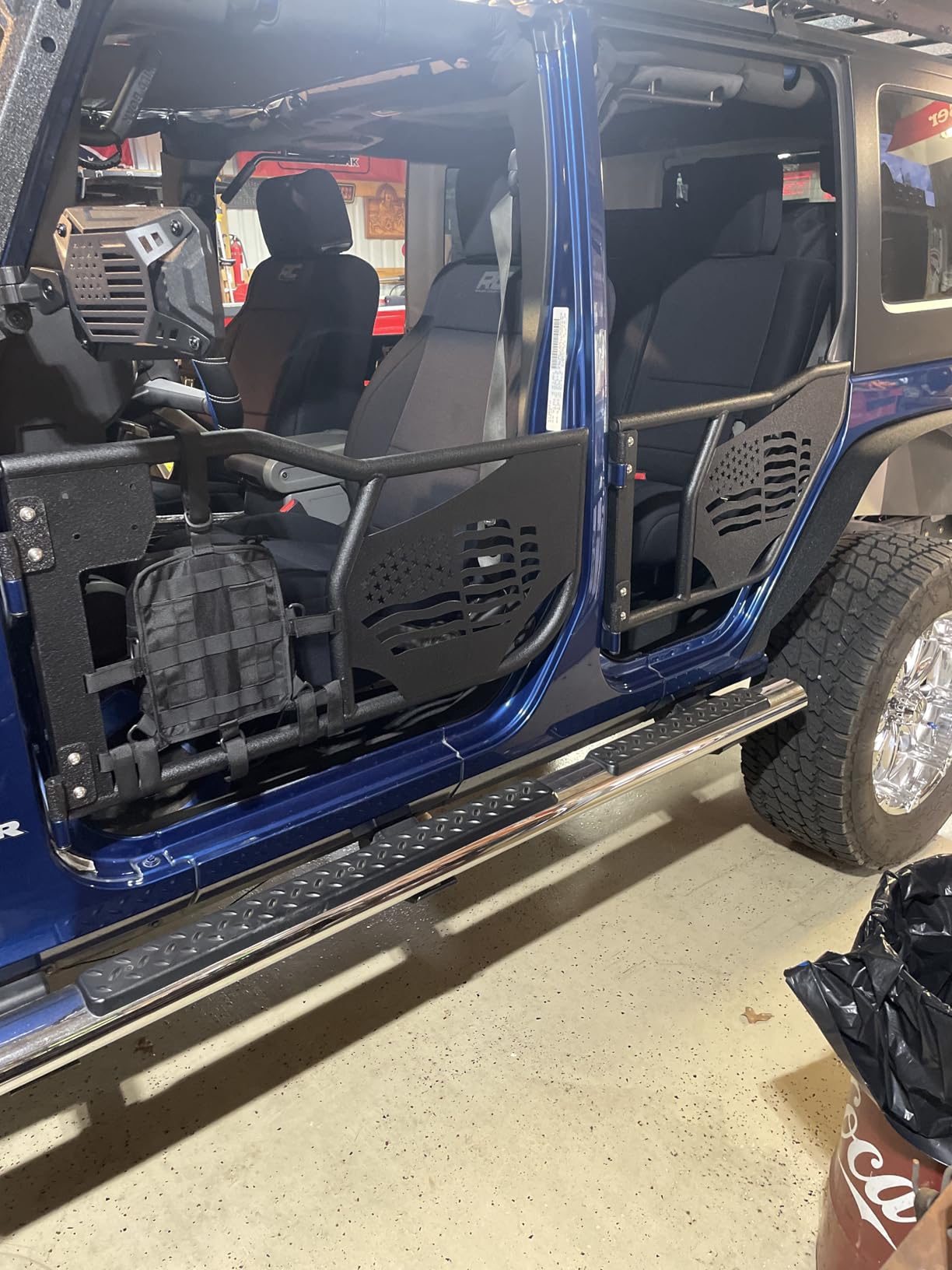 ROADER JL Gladiator Tube Doors for 2018-2026 Wrangler JL Unlimited | Gladiator JT 4-Door US Flag pattern Front & Rear Tubular Half Doors Adventure With Offroad Front Door Side Storage Bag customer photo 1