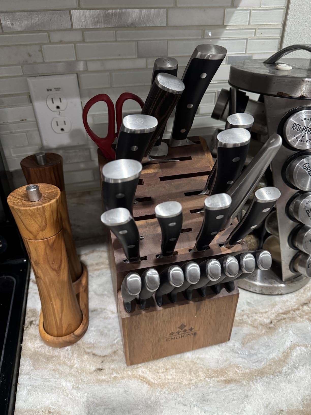 ENOKING Knife Block without Knives, 25 Slots Large Knife Holder customer photo 2