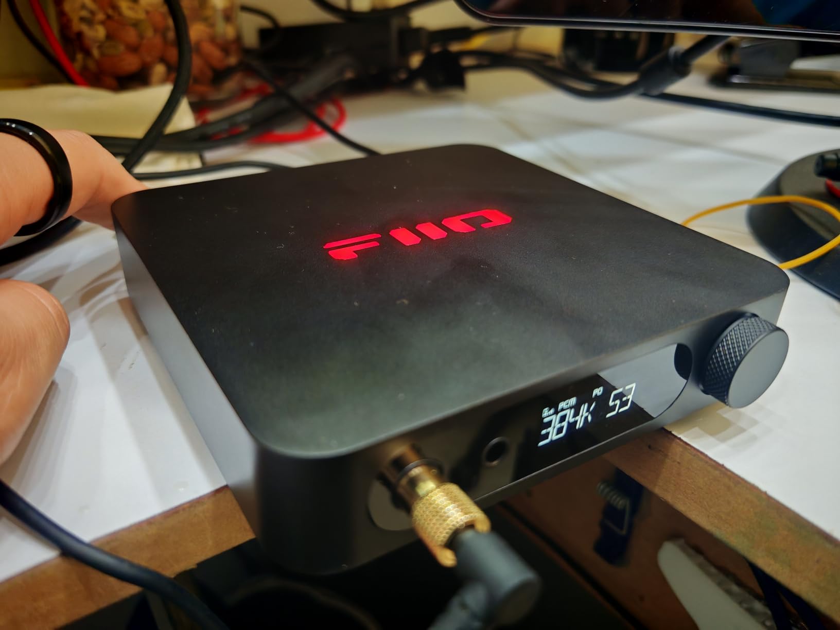 FiiO K11 DAC and Headphone Amplifier for Home Audio or PC, 6.35mm and Balanced 4.4mm, RCA, Coaxial, Optical, 1400mW, 384kHz/24Bit DSD256 (Black) customer photo 1