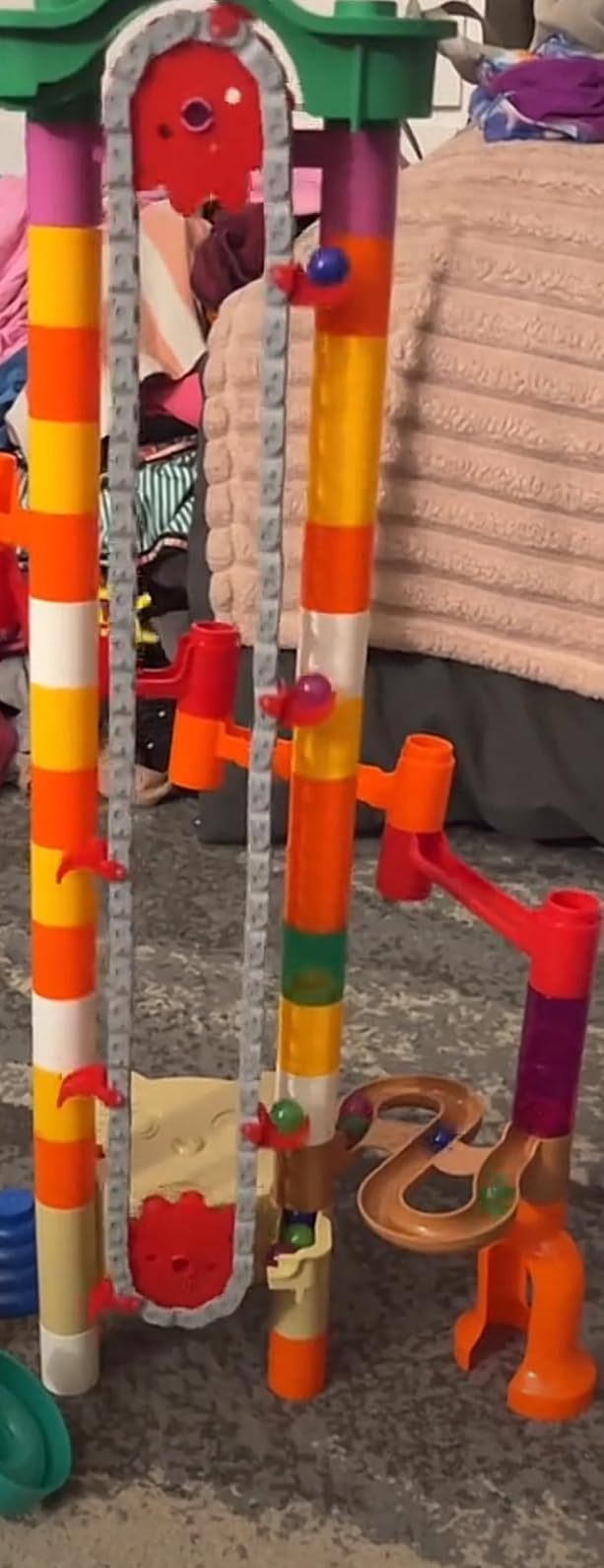 JOYIN 236Pcs Glowing Marble Run with Motorized Elevator- Construction Building Blocks Toys with 30 Glow in The Dark Plastic Marbles, STEM Toy for Boys and Girls, Christmas Birthday Gifts customer photo 2