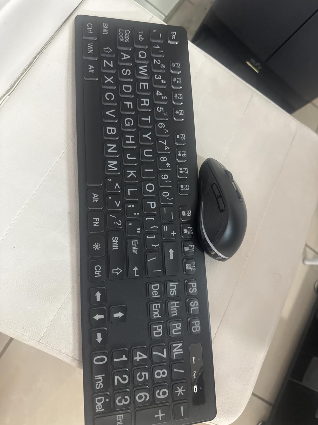 Large Print Backlit Wireless Keyboard and Mouse, 2.4G Full Size Keyboard and Mouse Combo with Big Letters and Backlight Key, Easy to See Big Letters, Light Up Keyboard for Windows, PC, Laptop, Desktop customer photo 2