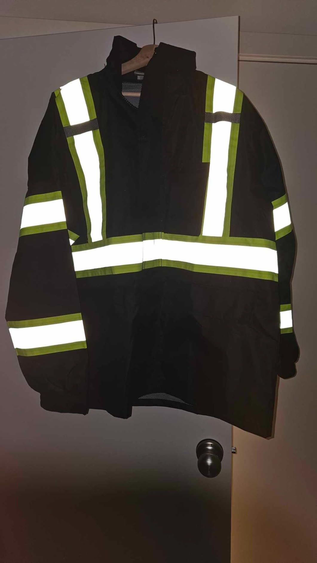 JKSafety Hi Vis Rain Jacket Men Women Class 3 Reflect Rain Gear YBlack L customer photo 1