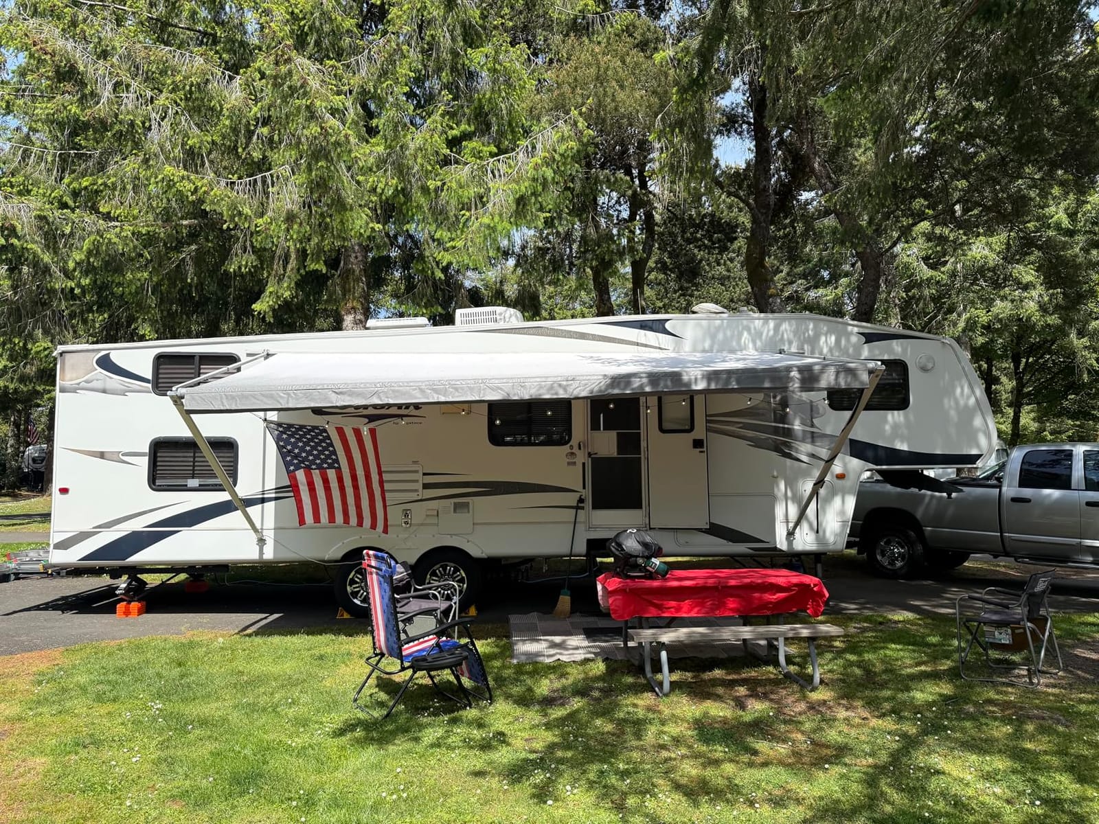 RV Awning Fabric Replacement,Camper Awning Replacement,19.5 oz 5-Layer Heavy Duty Waterproof Vinyl Universal RV Awning Fabric for All Brands Camper,Trailer, Motorhome,Smoke Grey 15'2'' customer photo 2