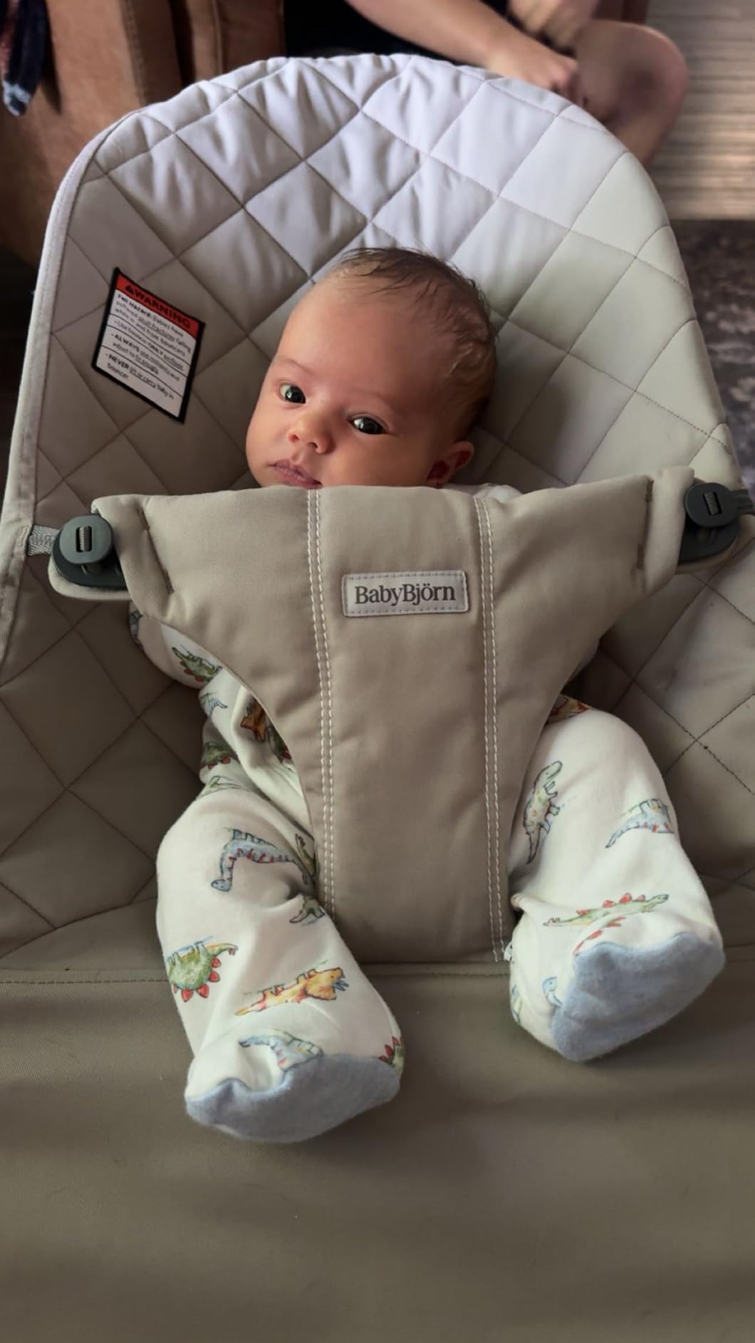 BabyBjörn Bouncer Bliss, Sand Gray, Woven, Classic Quilt | 2-in-1 Adjustable Baby Bouncer Seat and Toddler Chair, Newborn to Toddler (8-29 lbs), 4 Positions, Lightweight & Portable customer photo 2