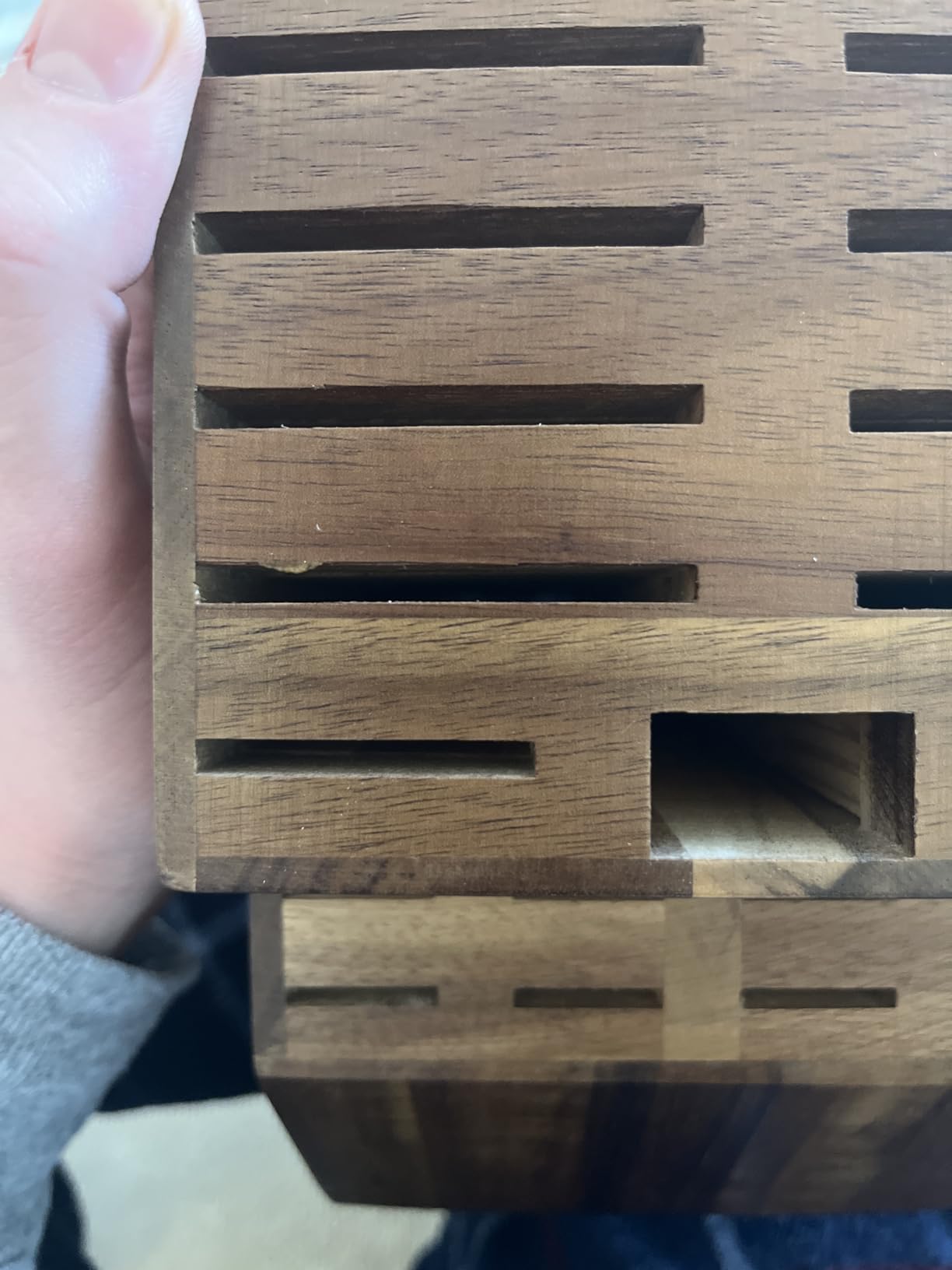 RedCall Universal Knife Block Without Knives - 14 Slot Wooden Knife Holder for Countertop, Large Bamboo Knife Storage Organizer, Butcher Block Knife Stand for Kitchen (Brown-14 Slot) customer photo 2
