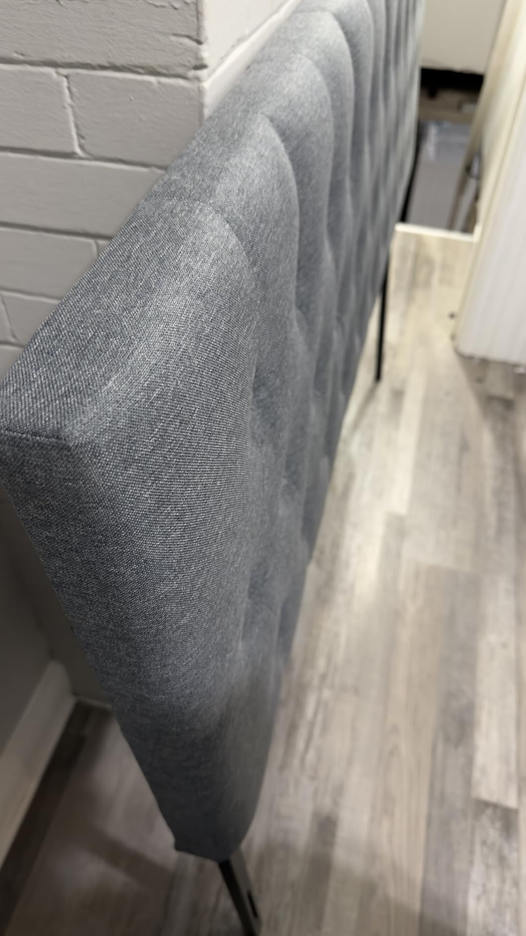 Tufted Upholstered Headboard Queen Size, Adjustable Height 37- 51 in, Beige customer photo 1