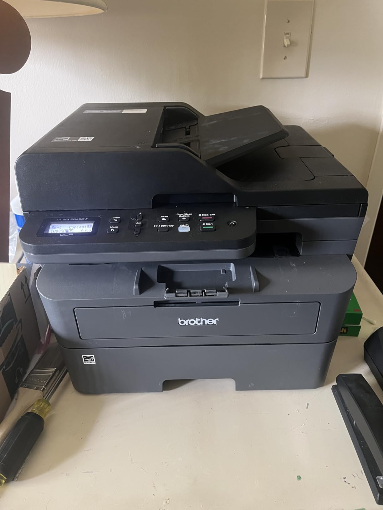 Brother DCP-L2640DW Wireless Compact Monochrome Multi-Function Printer, Copy, Scan, Duplex, Mobile Printing customer photo 1