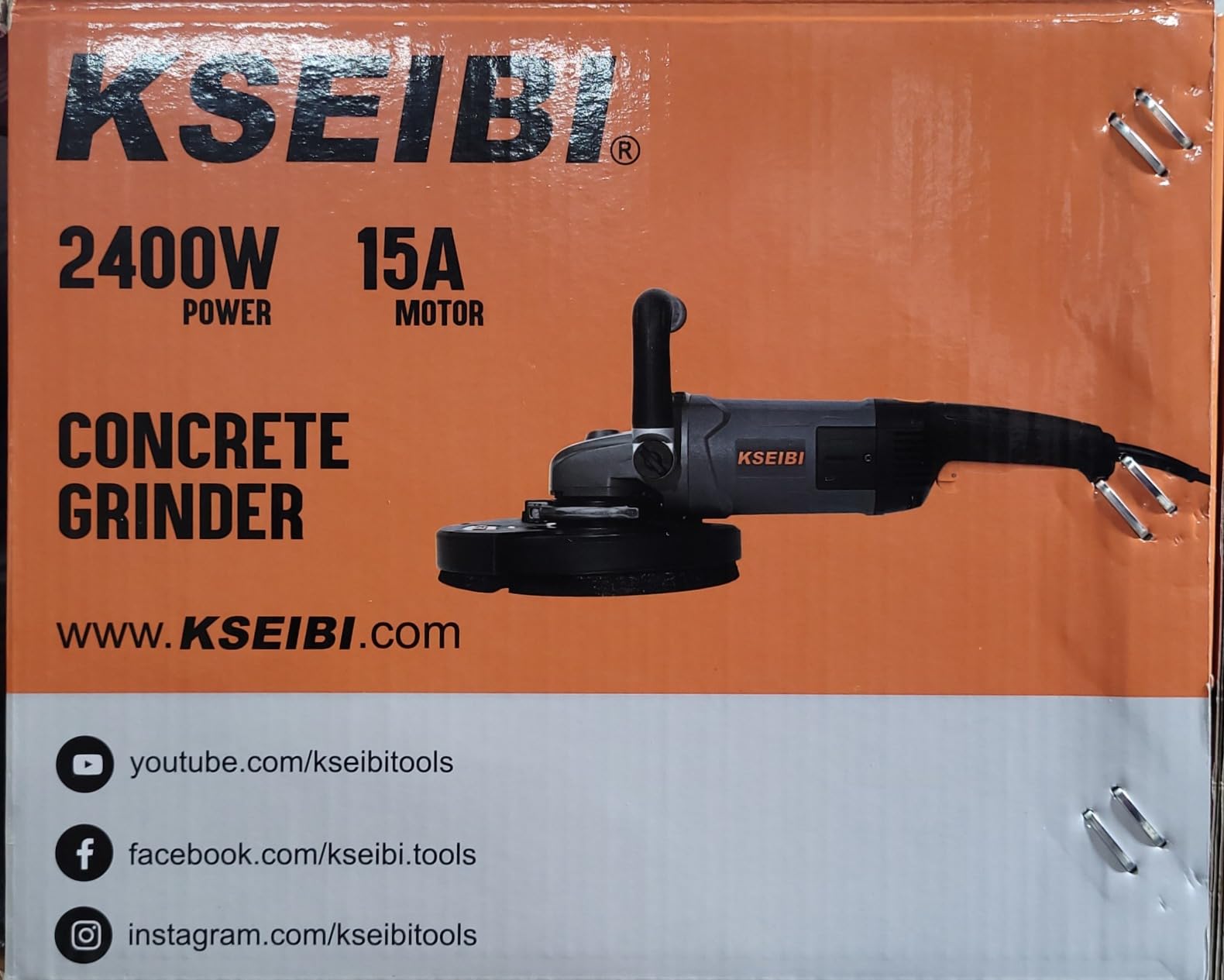 KSEIBI 711985 Concrete Grinder 7 Inch - Angle Grinder Kit with Dust Extraction Shroud, 2400W 15A Motor, 6000RPM, Includes Auxiliary Handles & 9 Inch Protective Guard, Diamond Cup Wheel, Carrying Bag customer photo 2