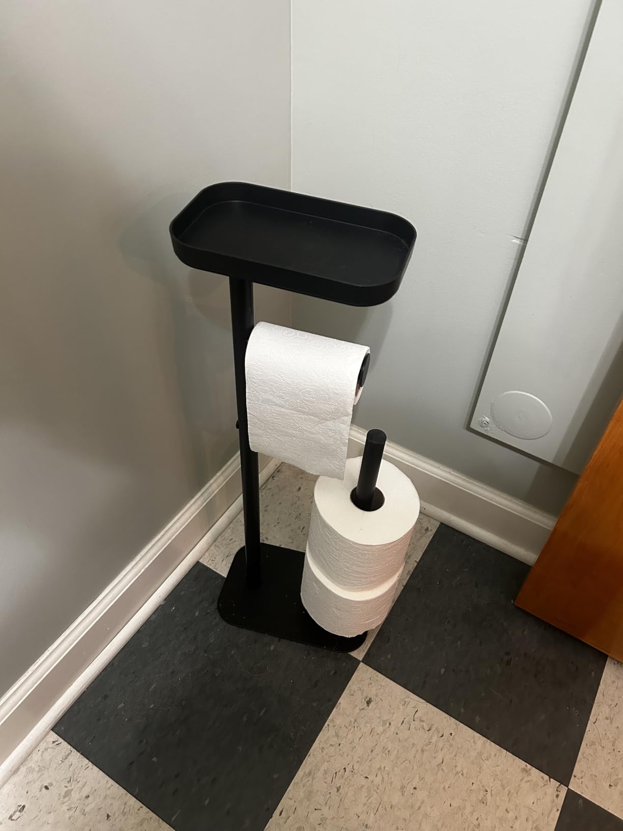 Kitsure Metal Toilet Paper Holder Free Standing, Medium, Black customer photo 1