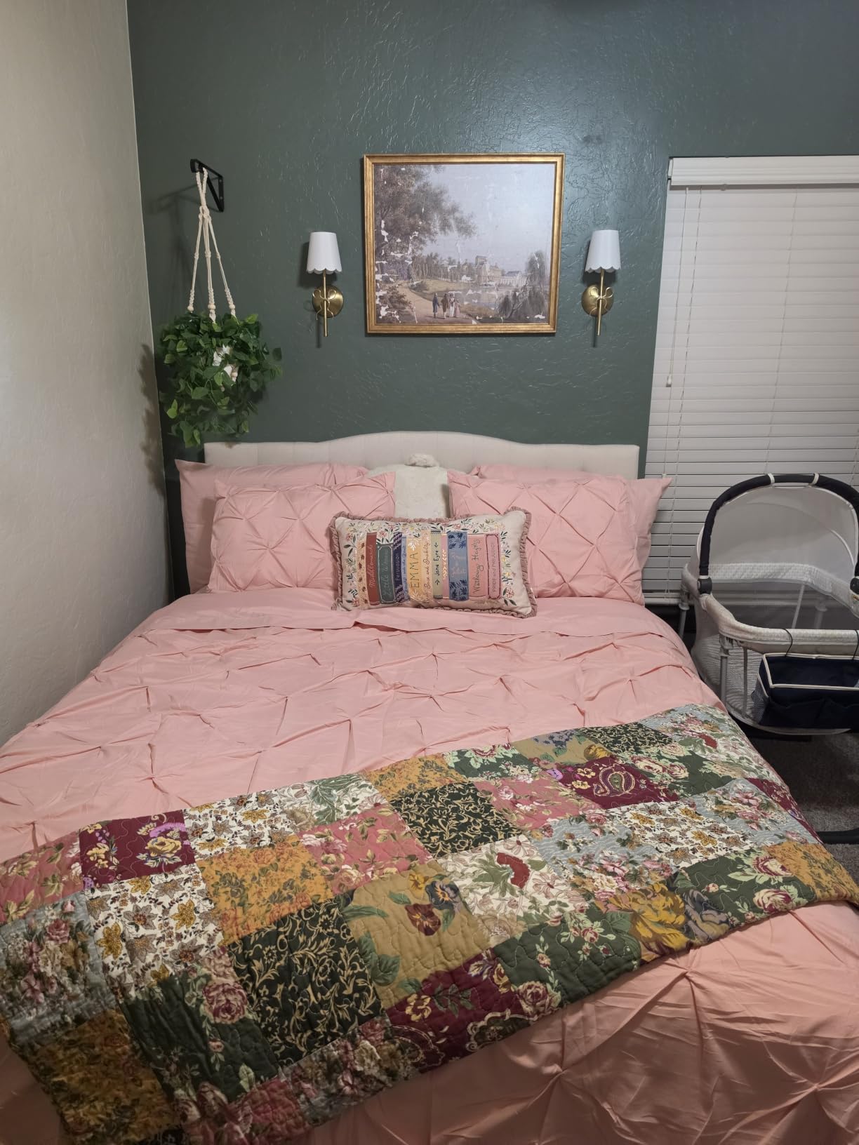 Tufted Headboard Queen Size, Solid Wood Adjustable Height Head Board, Beige customer photo 2