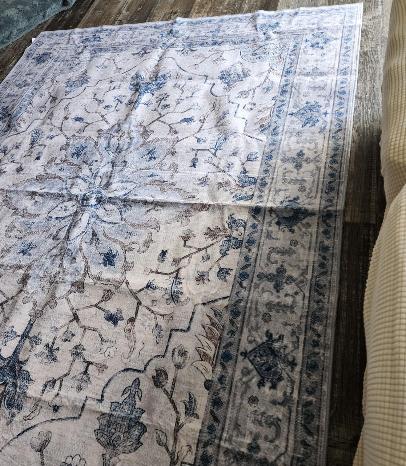 RELEANY Washable Area Rug, Large 9'x12', Brick/Brown/Green customer photo 2