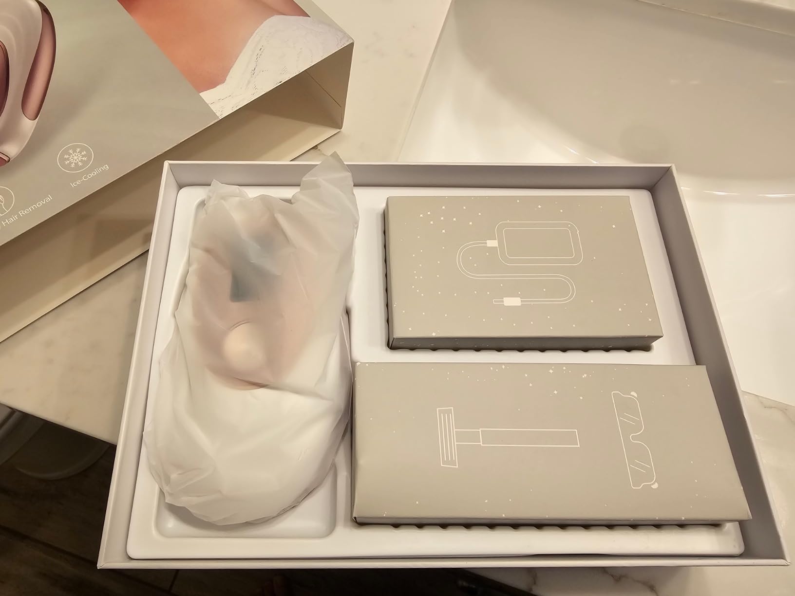 LYSMOSKI Laser Hair Removal, IPL Hair Removal with Ice-Cooling System for Painless & Long-Lasting Result, Safe At-Home Hair Remover Device for Armpits Back Legs Arms Face Bikini Line, Rose Gold customer photo 2