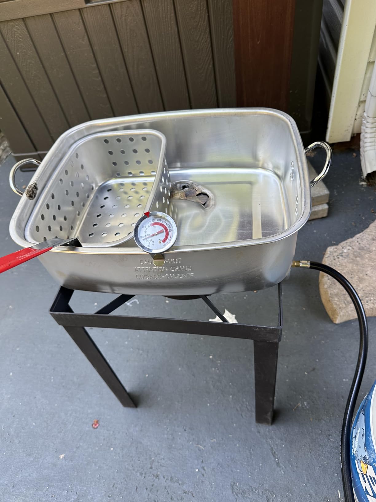 Gas One Double Fryer with 2 Baskets Propane Burners for Outdoor Cooking – Heavy Duty 18Qt Aluminum Pot Outdoor Deep Fryer with Cast Iron Burner – Propane Deep Fryer with Thermometer customer photo 1