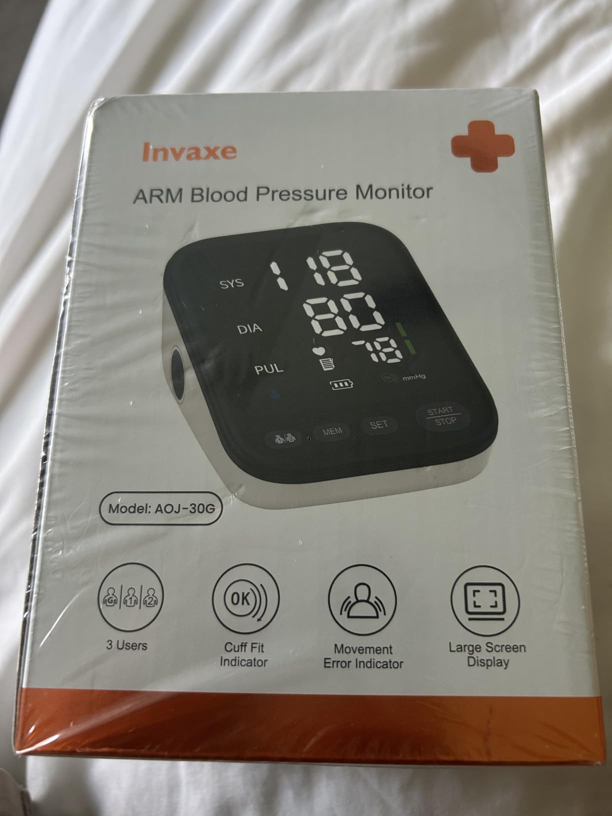 Blood Pressure Machine, Automatic Upper Arm Blood Pressure Monitor with 2x199 Readout, 4.5 Inch Backlit Large Screen Adjustable Large Cuff 9 to 17 Inches - Arrhythmia and Home Hypertension Detector customer photo 1