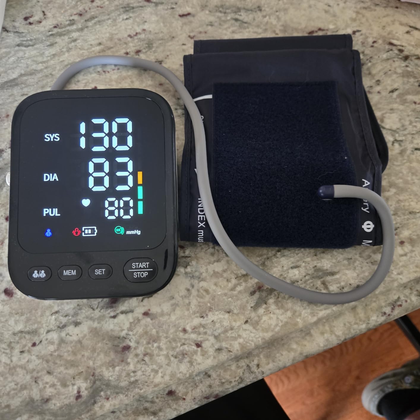 Blood Pressure Machine, Automatic Upper Arm Blood Pressure Monitor with 2x199 Readout, 4.5 Inch Backlit Large Screen Adjustable Large Cuff 9 to 17 Inches - Arrhythmia and Home Hypertension Detector customer photo 2