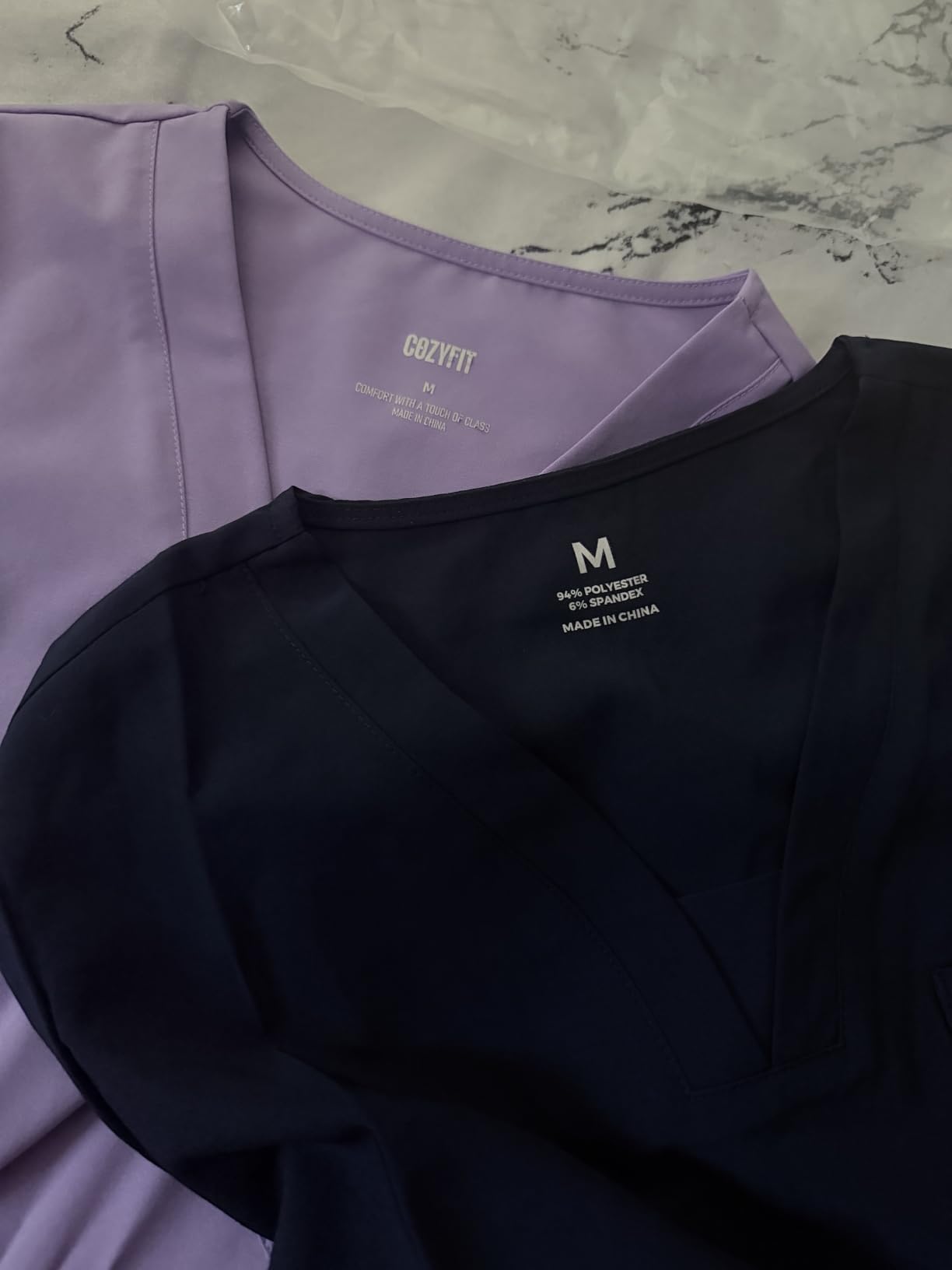 COZYFIT Scrubs for Women - V-Neck Top & Cargo Pants Scrubs Set 10 Pockets customer photo 1