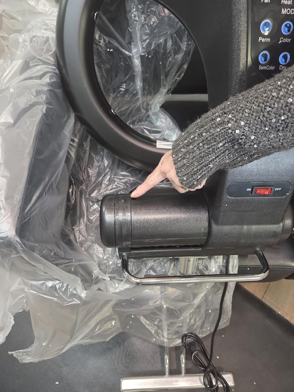 Hair Dryer, 1200W Hair Salon Color Processor Dryer with Infrared Technology, 6 Modes, 360 Efficient Heating, Adjustable Height, Rolling Base for Salon & Home Use, Quiet Care, Black customer photo 2