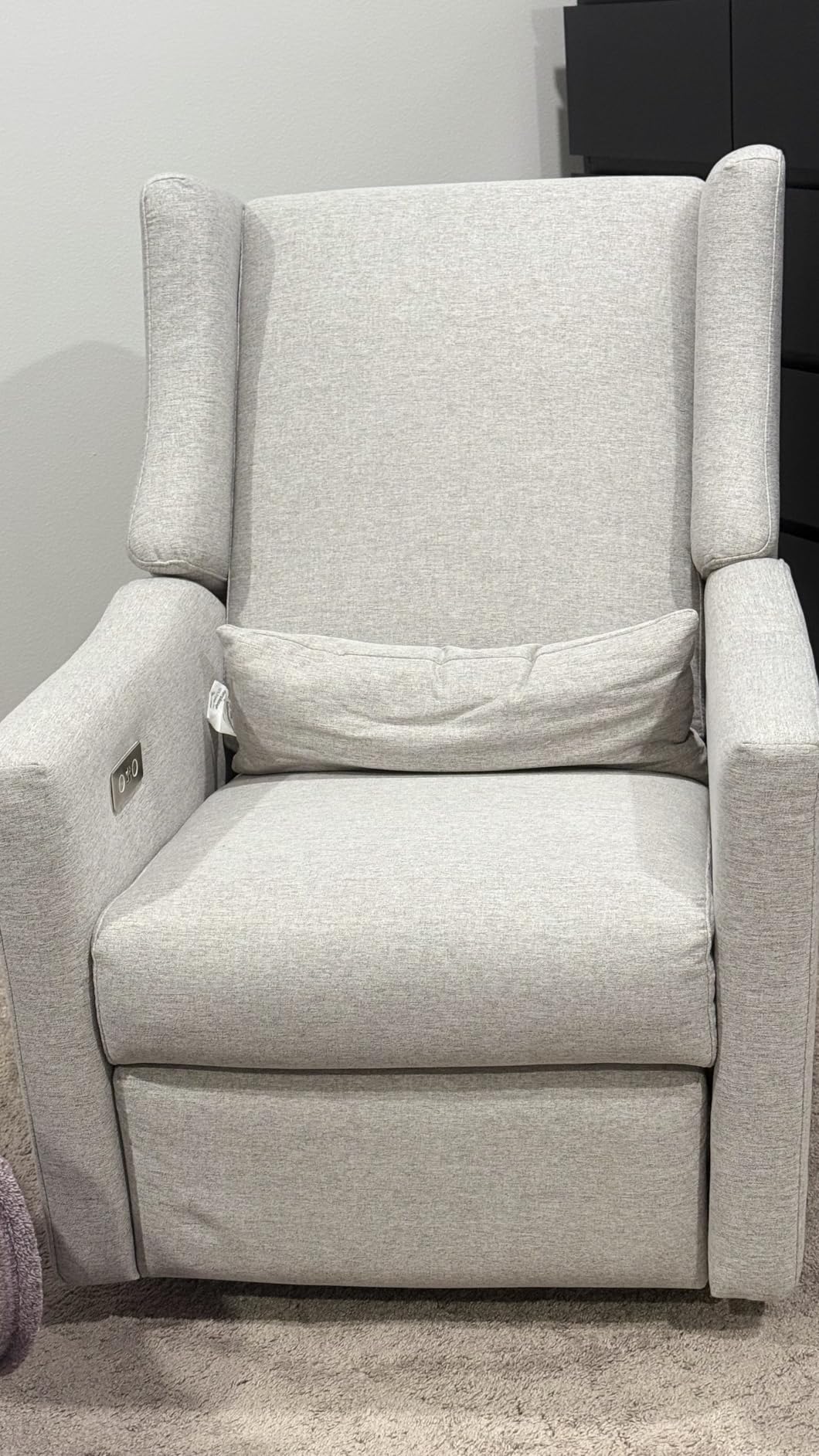 babyletto Kiwi Electric Recliner Glider - Almond Teddy Loop customer photo 2