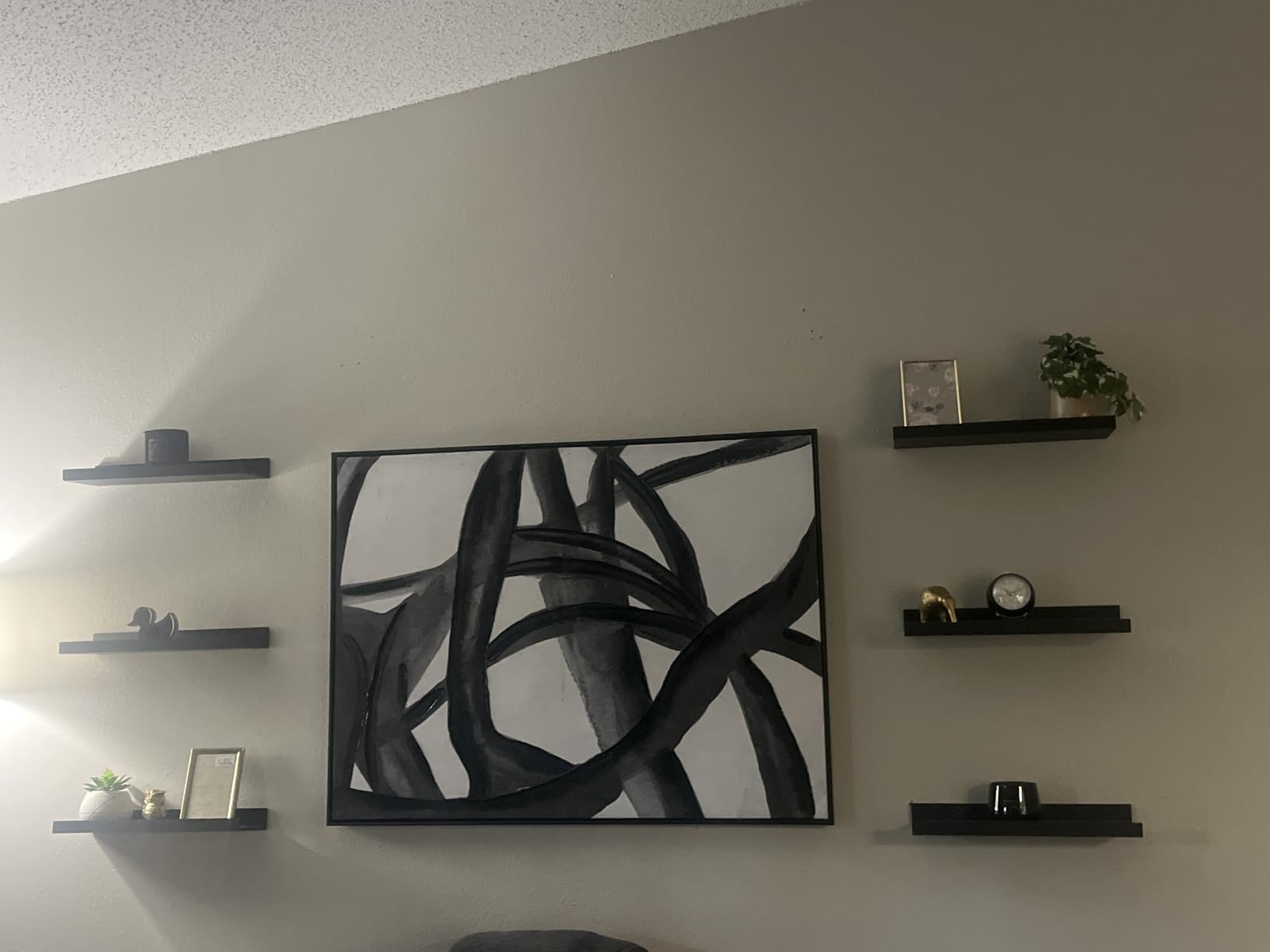 upsimples Floating Shelves for Wall Decor and Storage, Black, 6Pcs 15.7'' customer photo 1