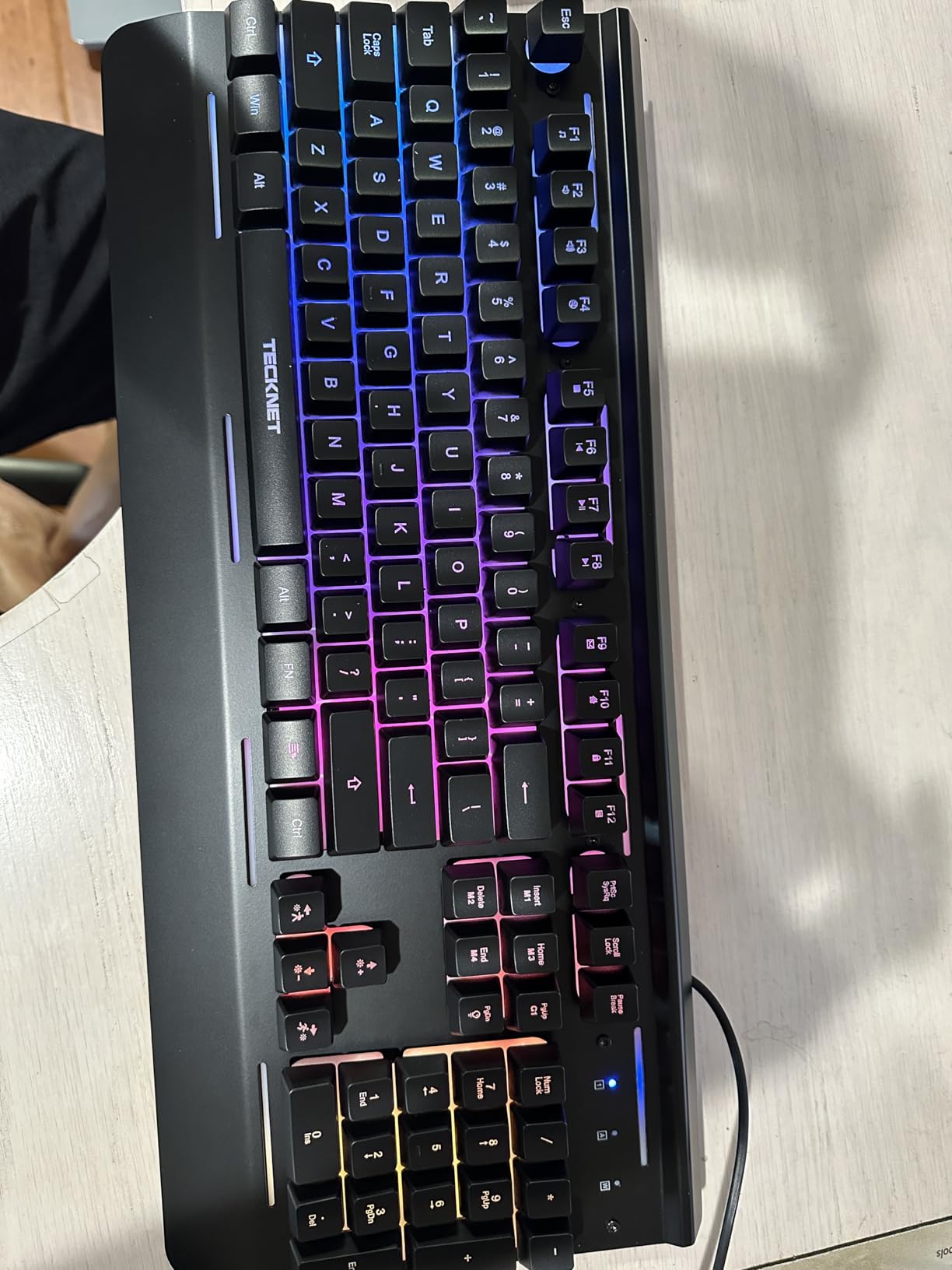 TECKNET Wired Gaming Keyboard, RGB Backlit Keyboard with Metal Panel Design customer photo 1