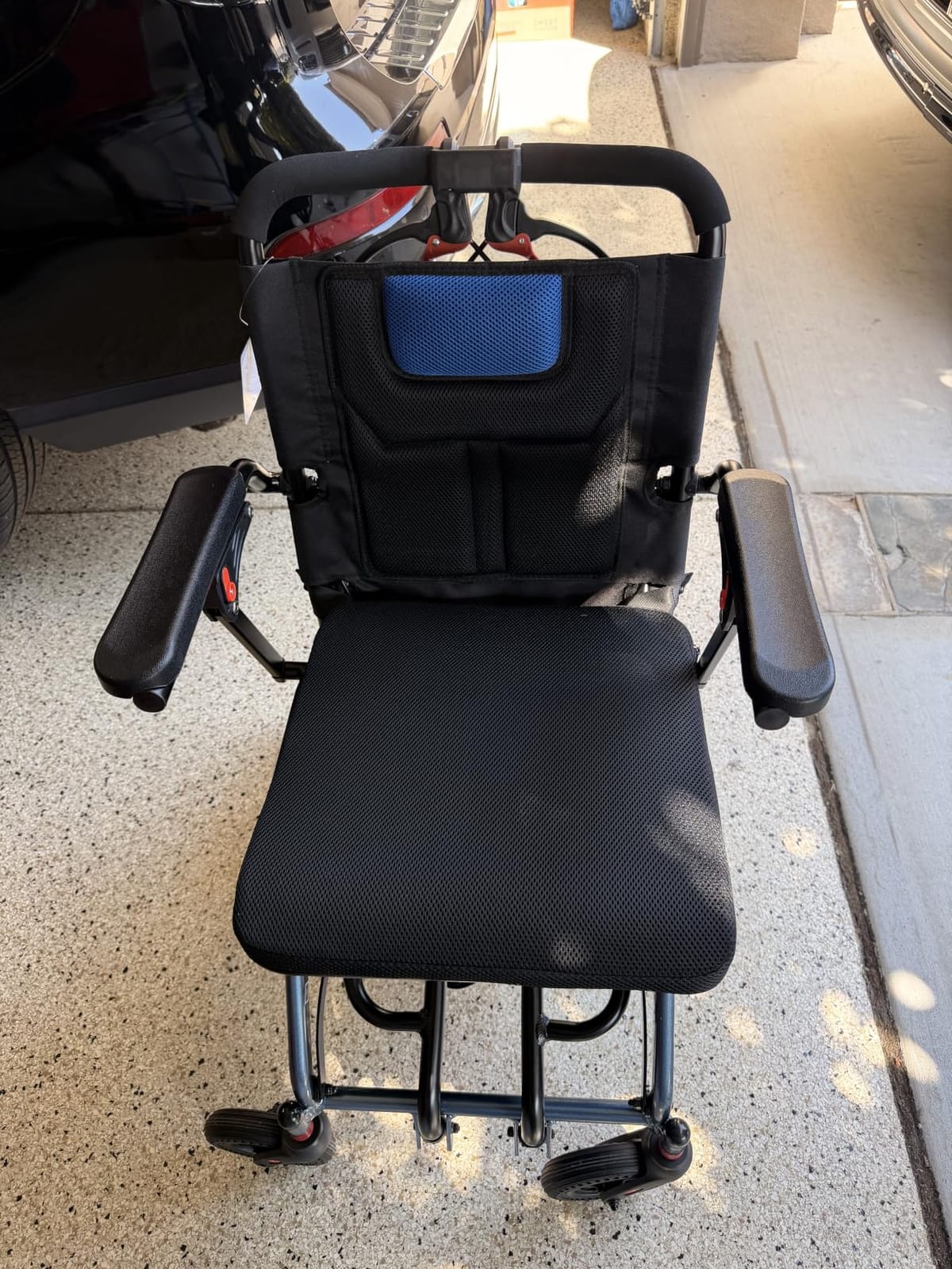 SOFTFISH Wheelchairs for Adults with Thickened Seat Cushion & Safty Handbrakes, Transport Wheelchair with Foldable Armrest & Footrest, Transport Wheelchair Lightweight Foldable for Travel & Daily customer photo 2