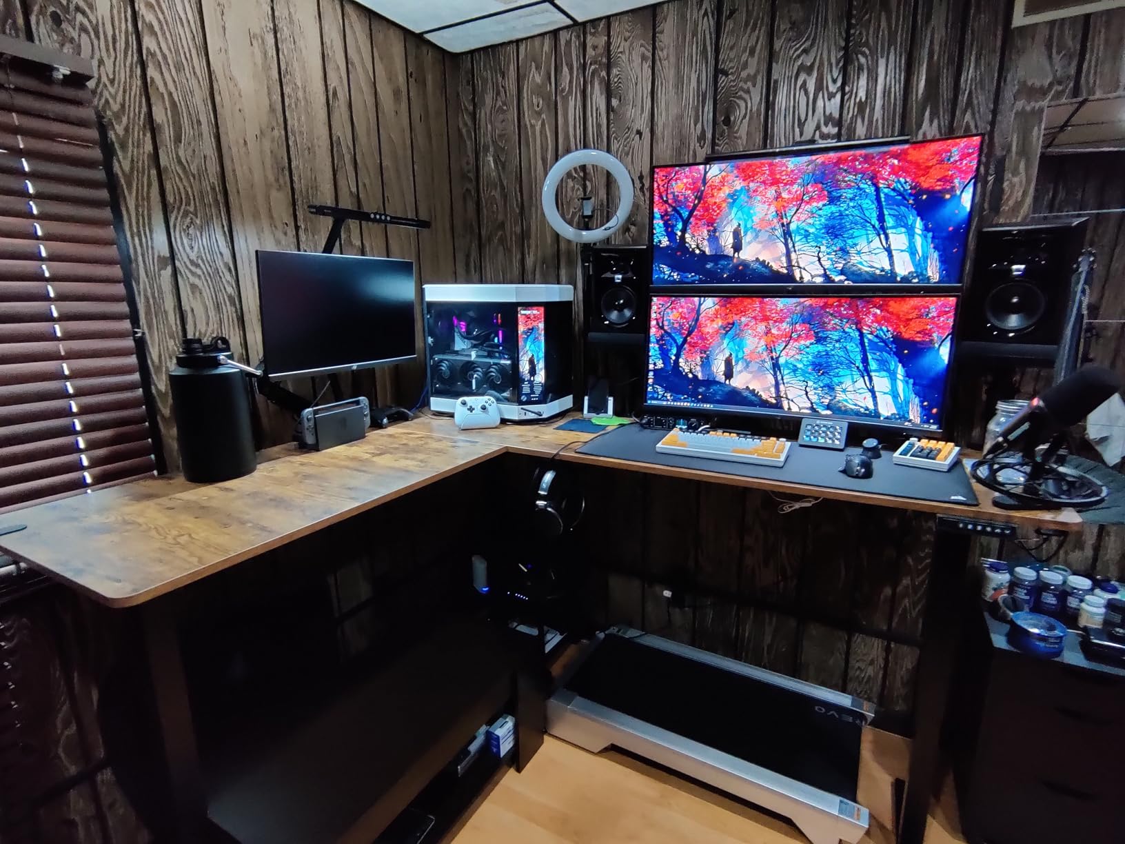VIVO Dark Walnut 75 x 63 in Corner Standing Desk, DESK-E3CTD-75 customer photo 1