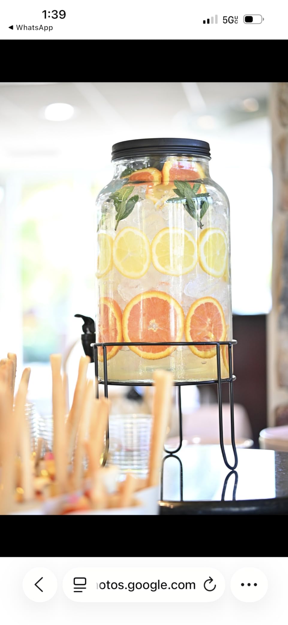 1.5 Gallon Glass Drink Dispensers for Parties, Ice Beverage Dispensers with Stand, Glass Water Dispenser with Spigot, Laundry Detergent Dispenser, Lemonade Dispenser customer photo 2